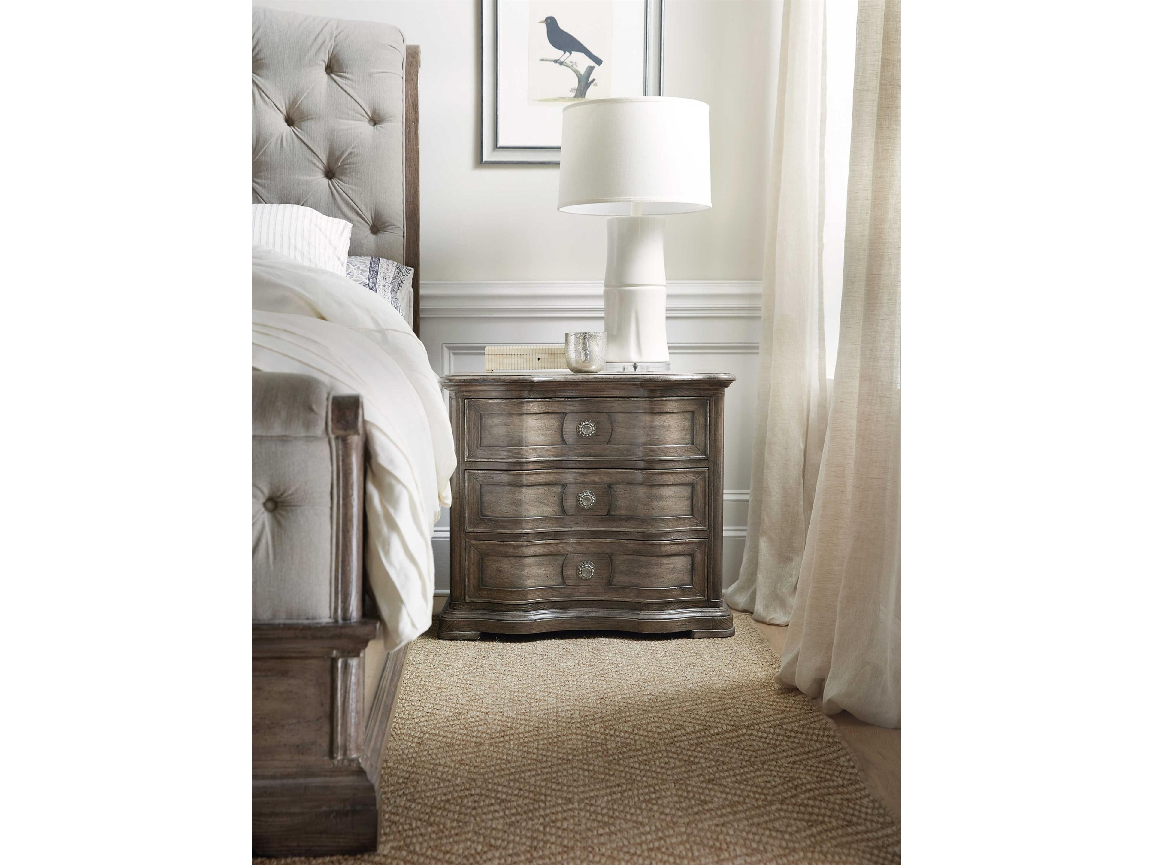 Luxecor Heritage 3-Drawers Brown Hardwood Nightstand