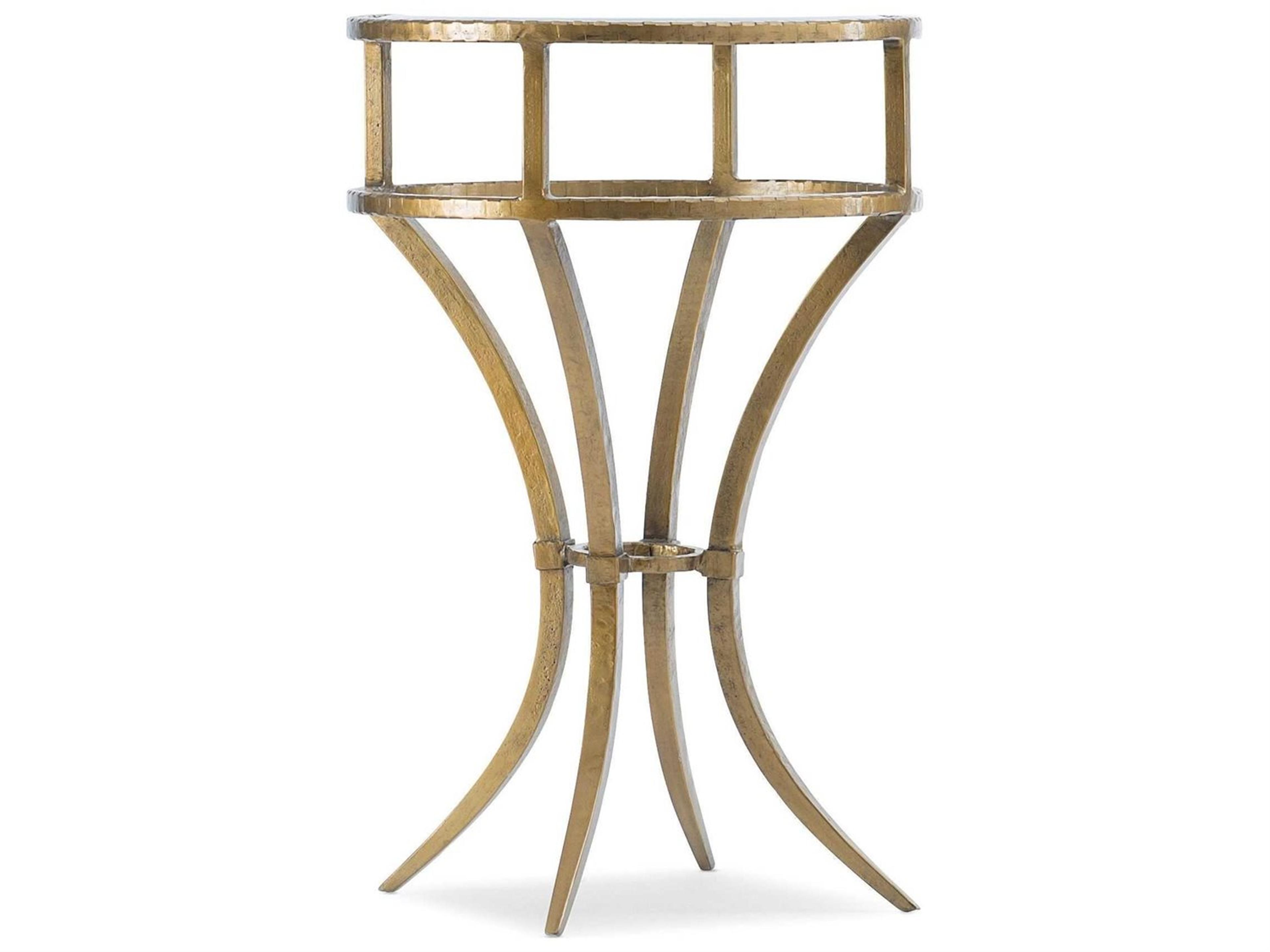 Hooker Furniture Laureng Martini Round Glass Golds End Table