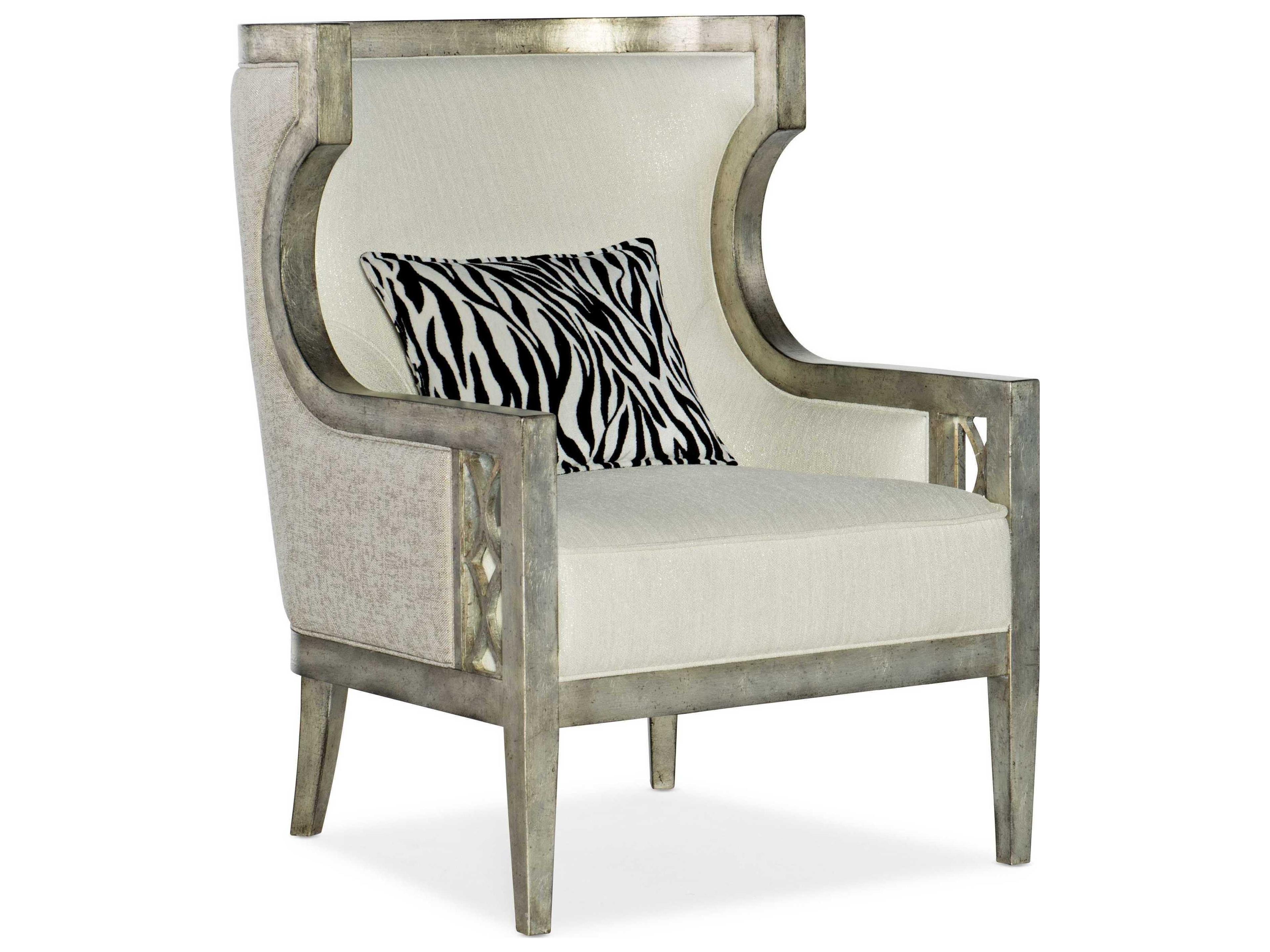 Sanctuary 2 Debutant Wing Silver Fabric Accent Chair