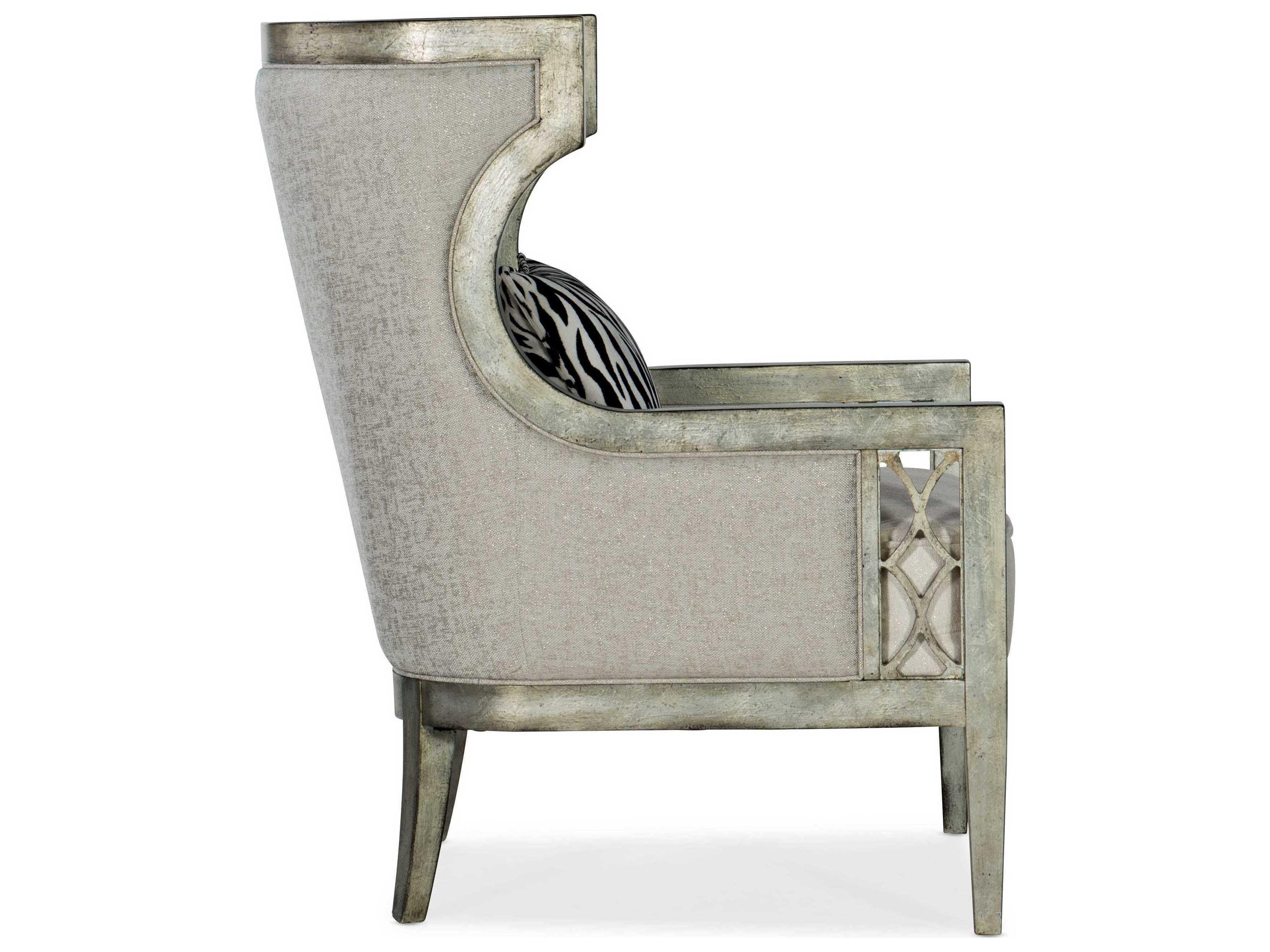 Luxecor Heritage Debutant Wing Silver Fabric Accent Chair