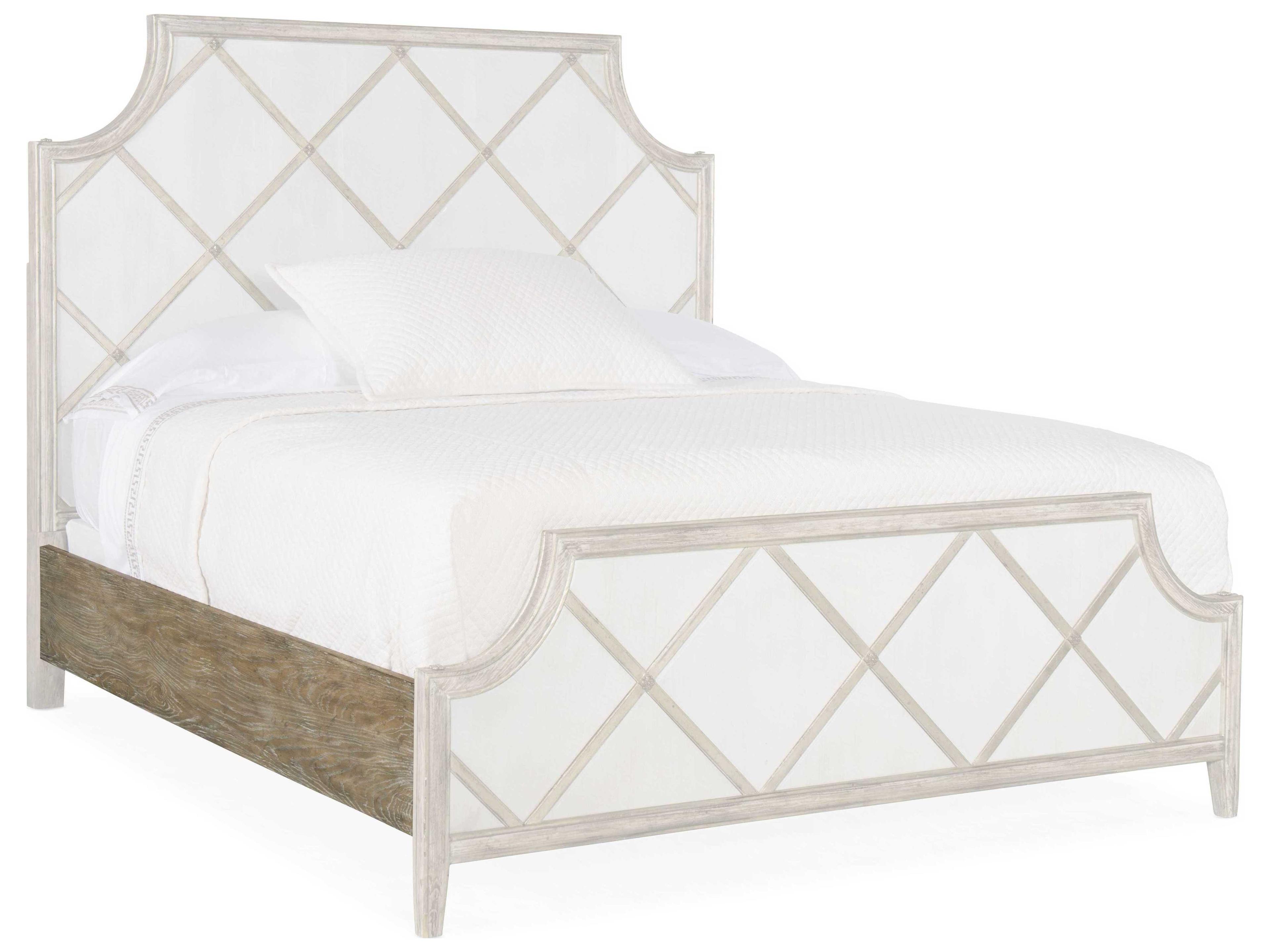 Luxecor Heritage Silver Beige Hardwood Wood Queen Panel Bed
