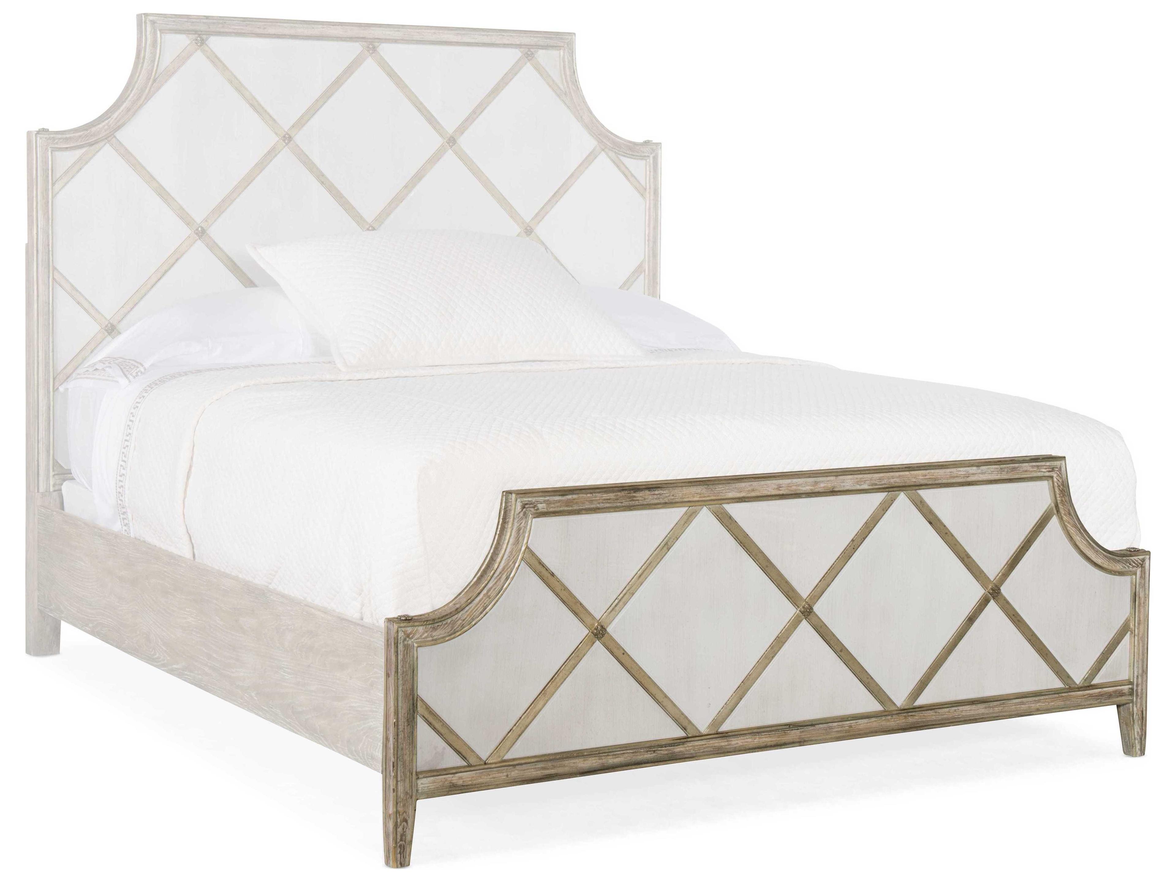 Luxecor Heritage Silver Beige Hardwood Wood Queen Panel Bed