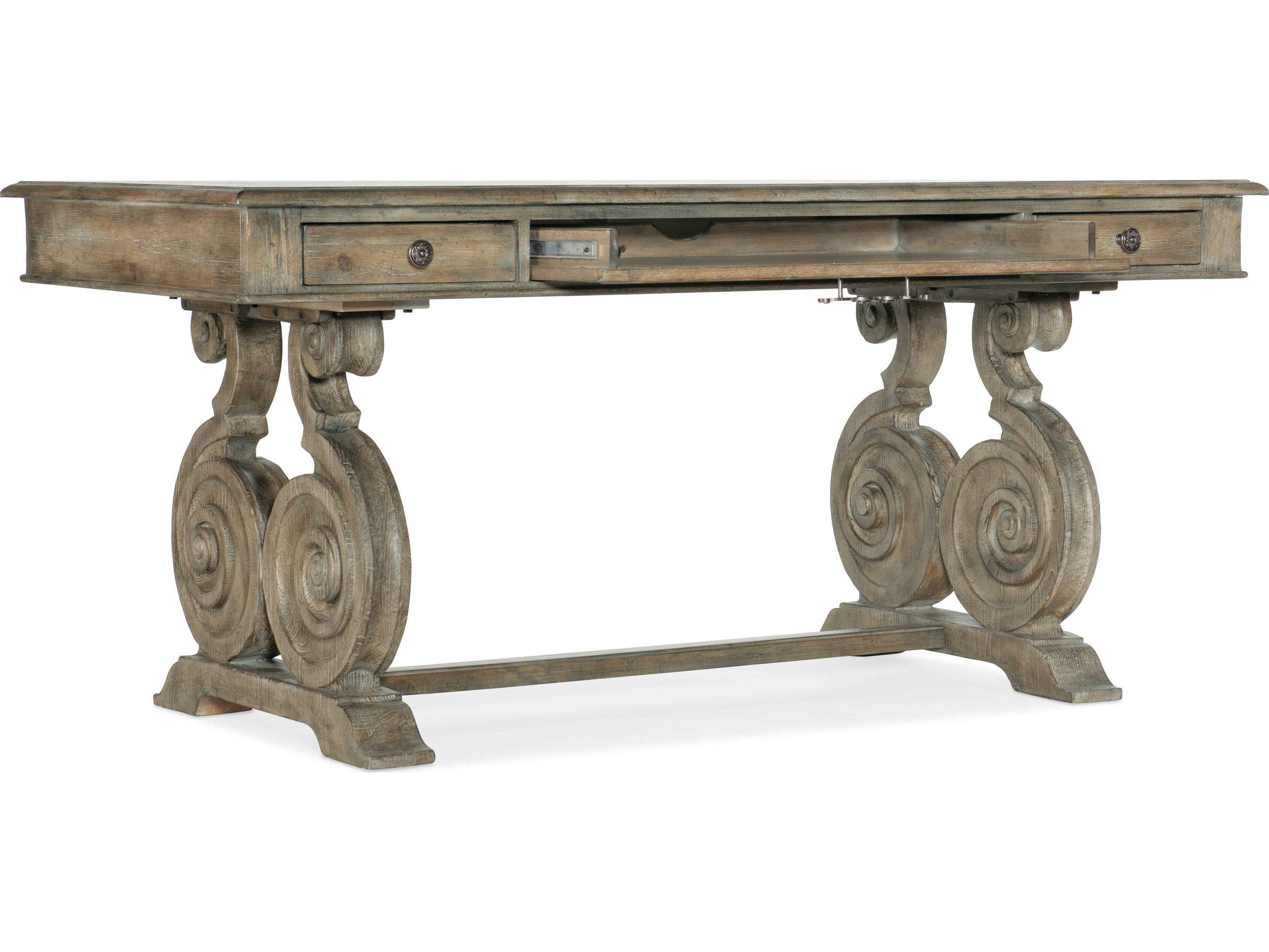 Luxecor Heritage Antique Slate Brown Ash Wood Writing Desk