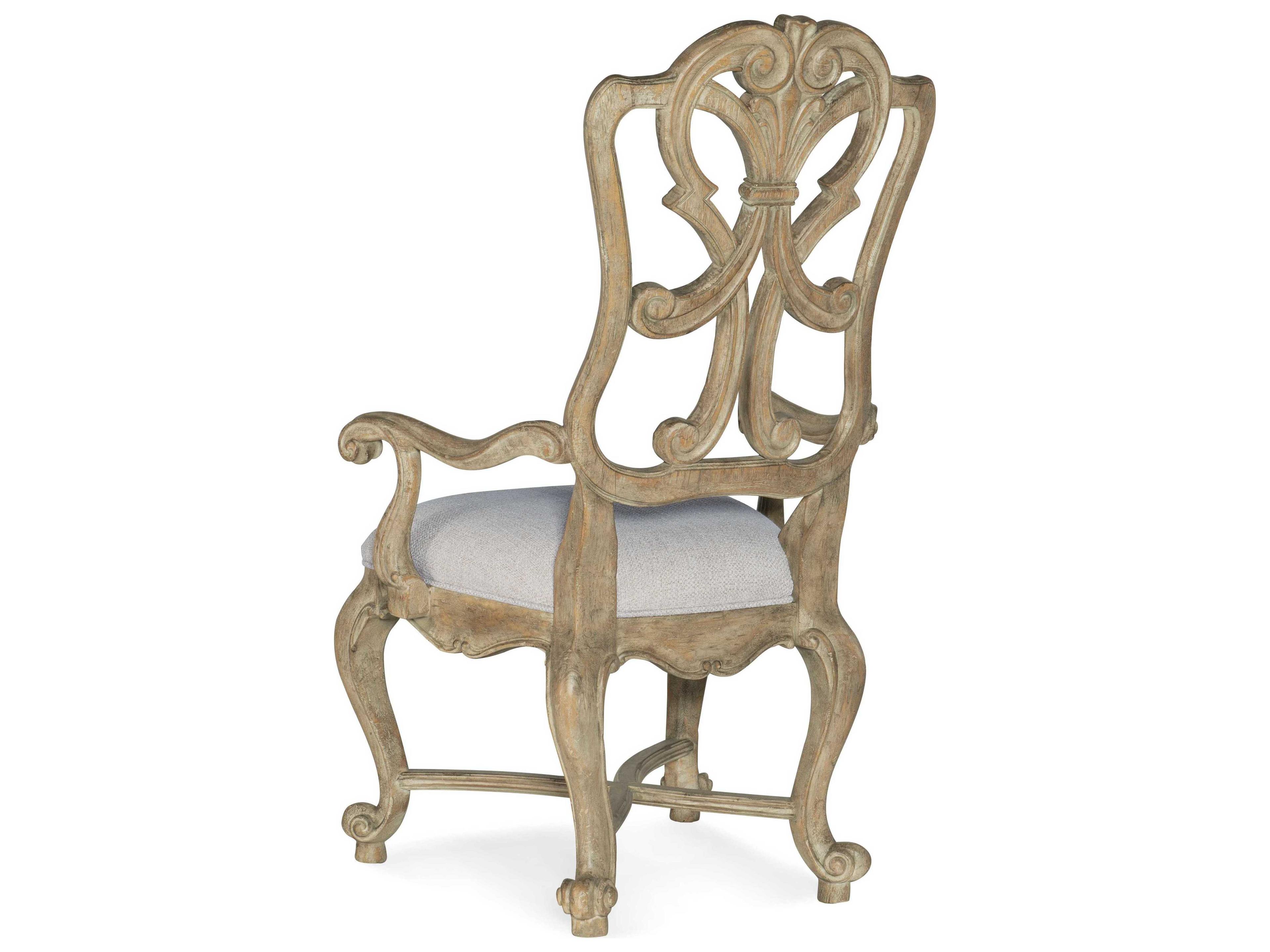 Luxecor Heritage Beige Upholstered Arm Dining Chair