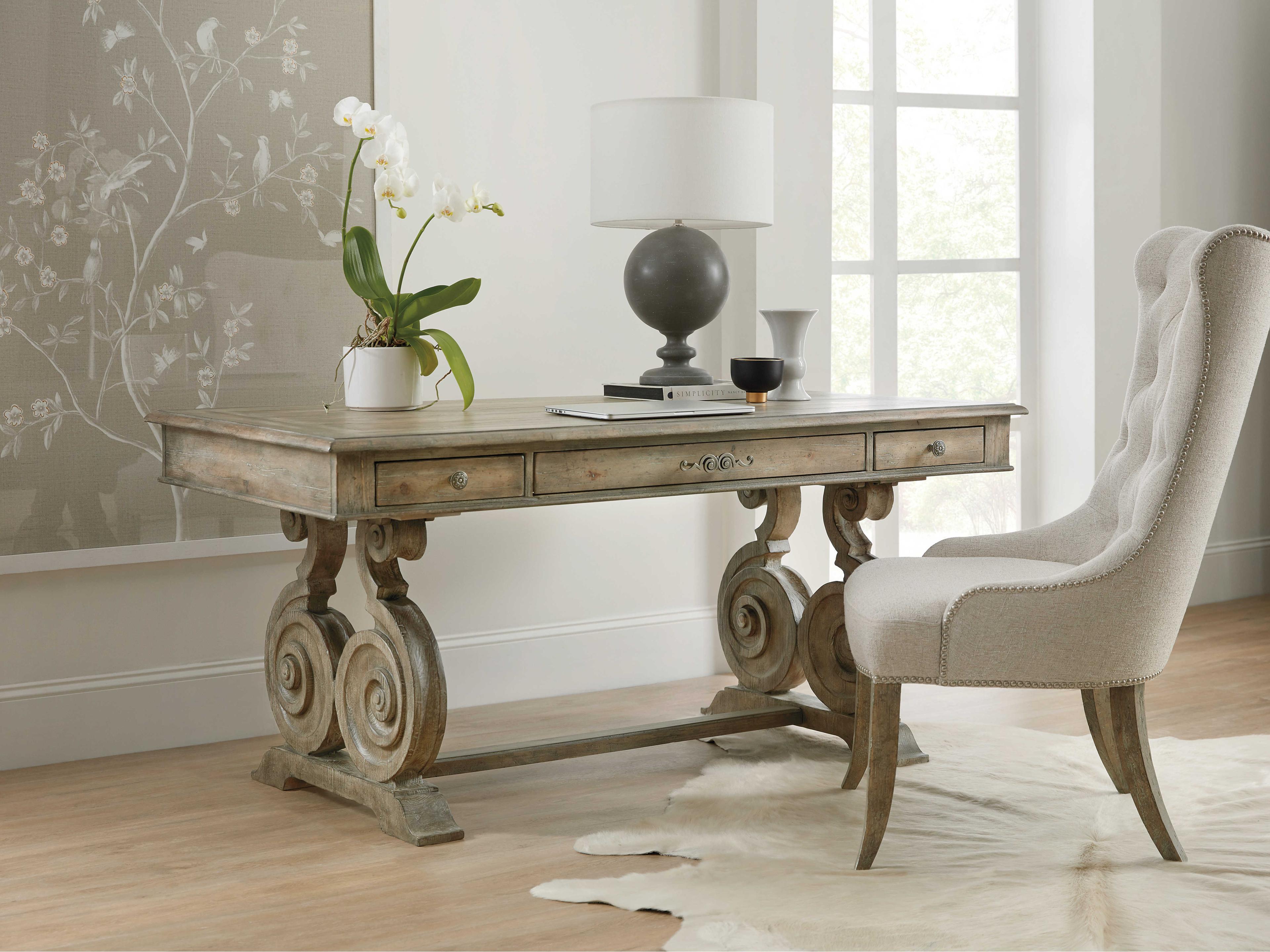 Luxecor Heritage Tufted Beige Upholstered Arm Dining Chair