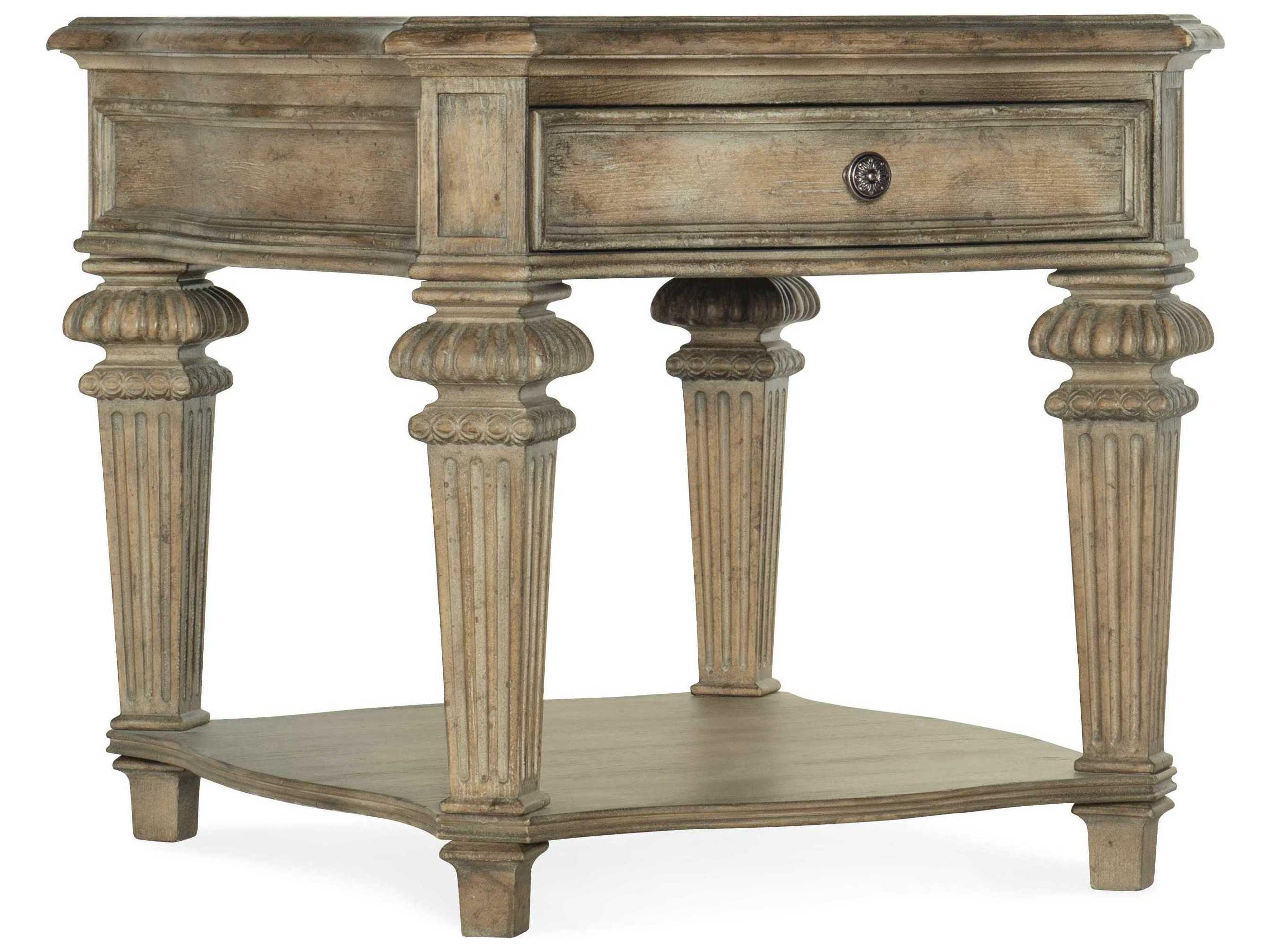 Heritage Rectangular Wood Antique Slate End Table