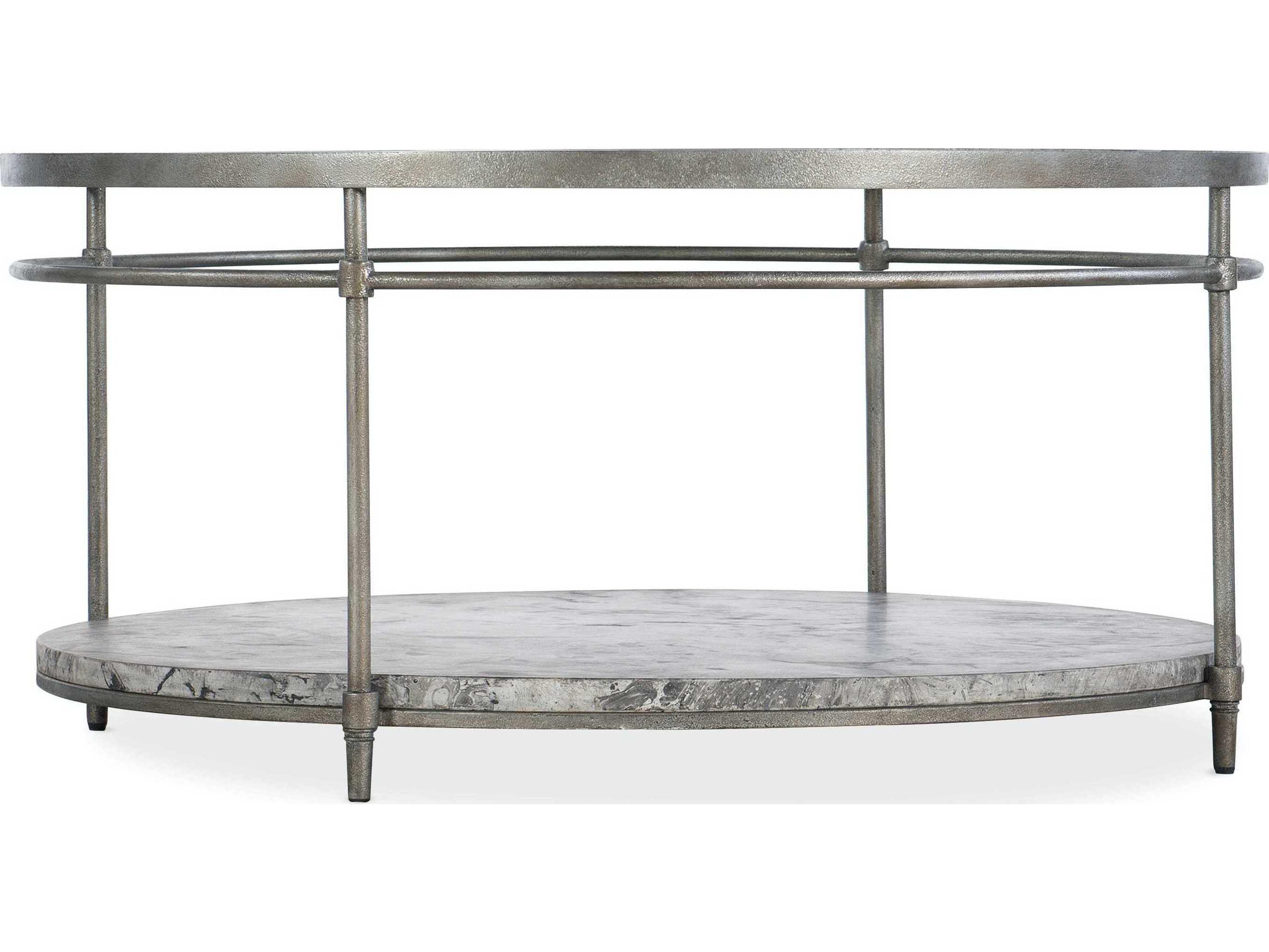 Hooker Furniture Round Glass Gray Black Concrete Champagne Cocktail Table
