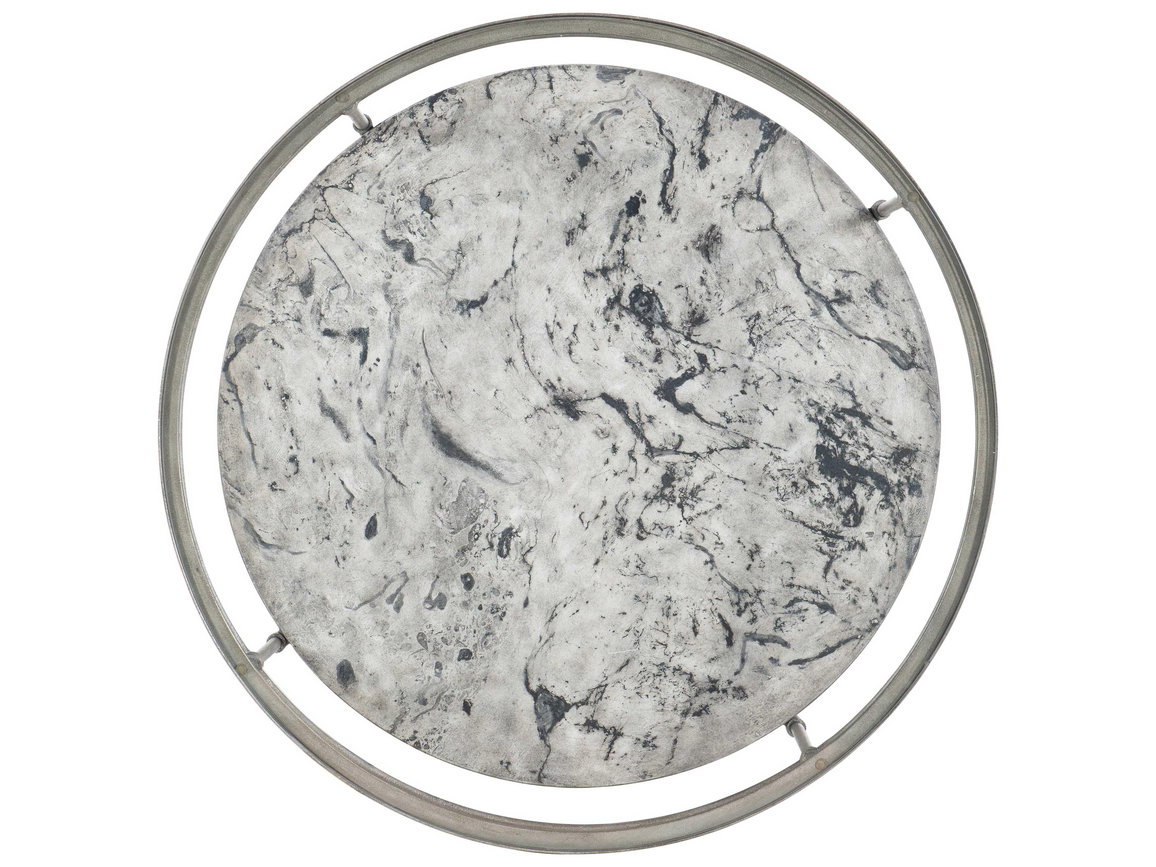 Hooker Furniture Round Glass Gray Black Concrete Champagne Cocktail Table