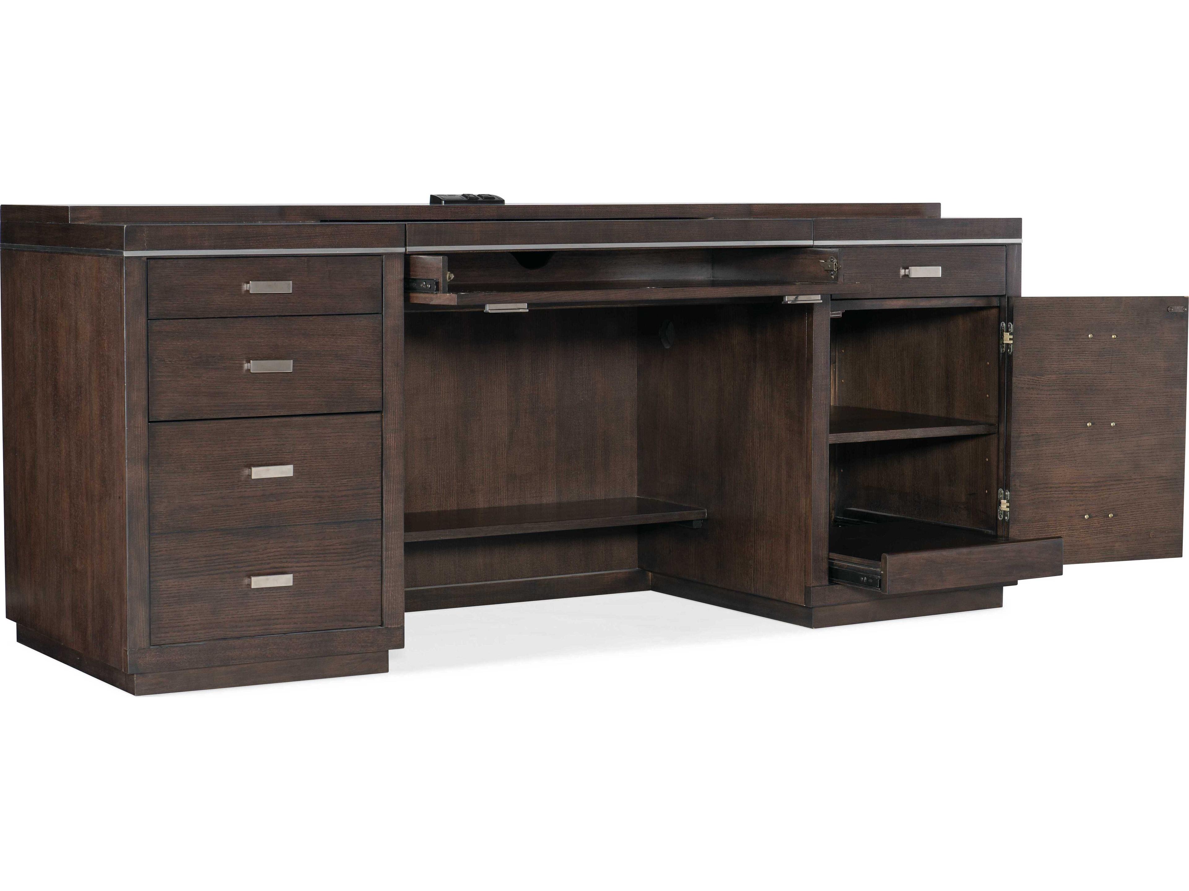 Hooker Furniture Work Your Way House Blend Dark Wood Brown Ash Credenza Desk