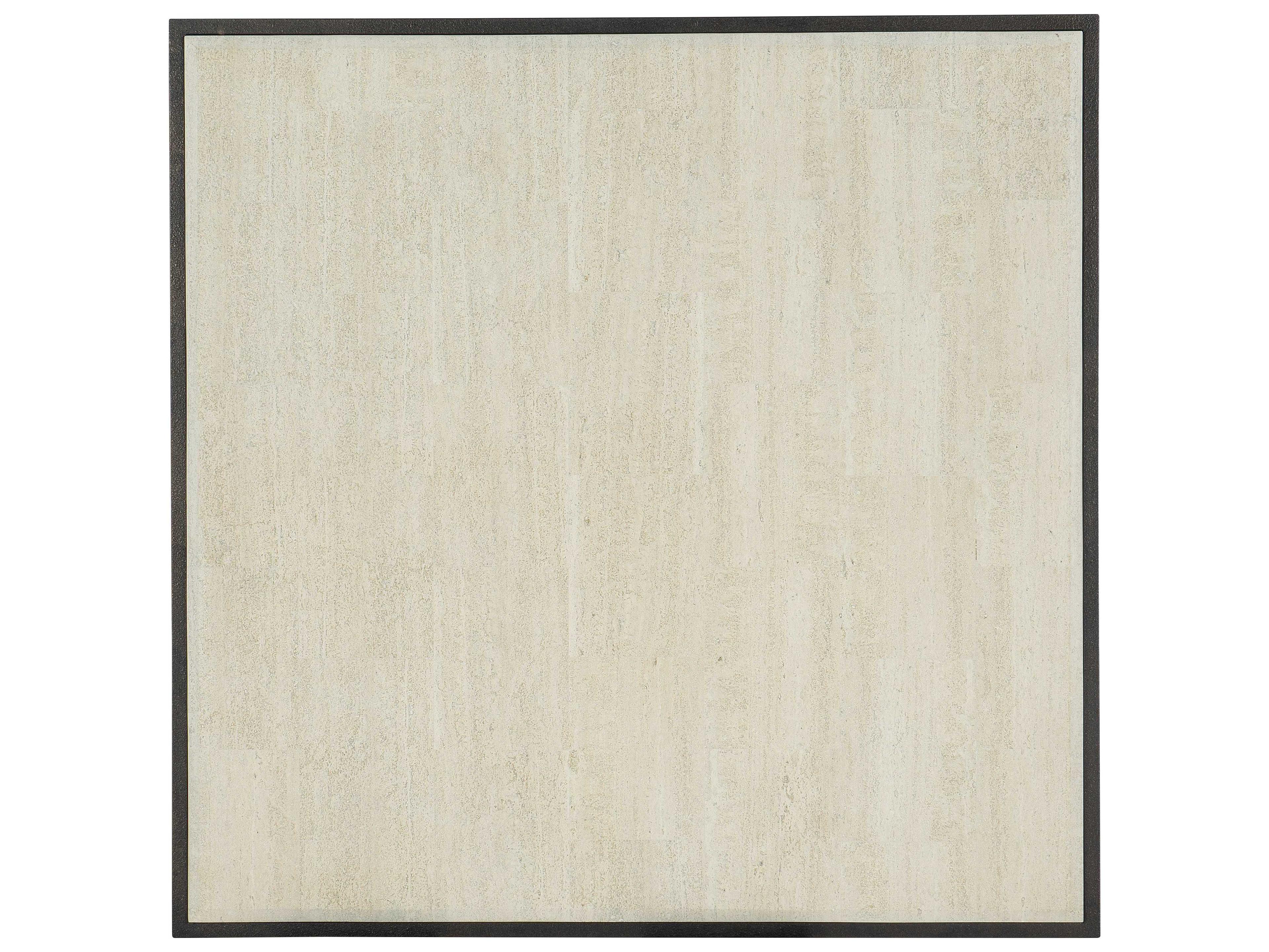 Luxecor Square Creamy Beige Marble Gray Cocktail Table