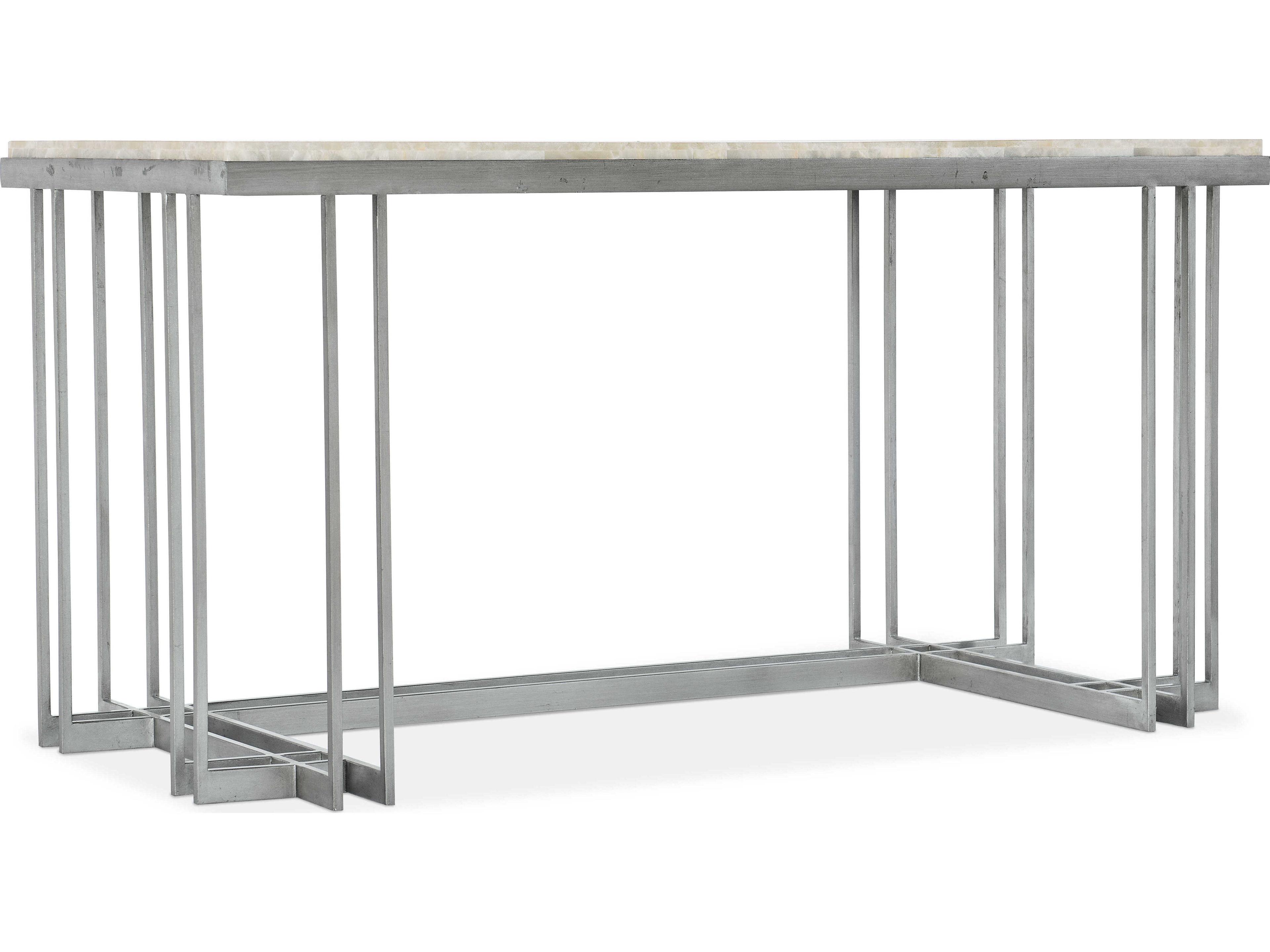 Hooker Furniture Melange Marin Tumbles White Onyx Pewter Gray Writing Desk