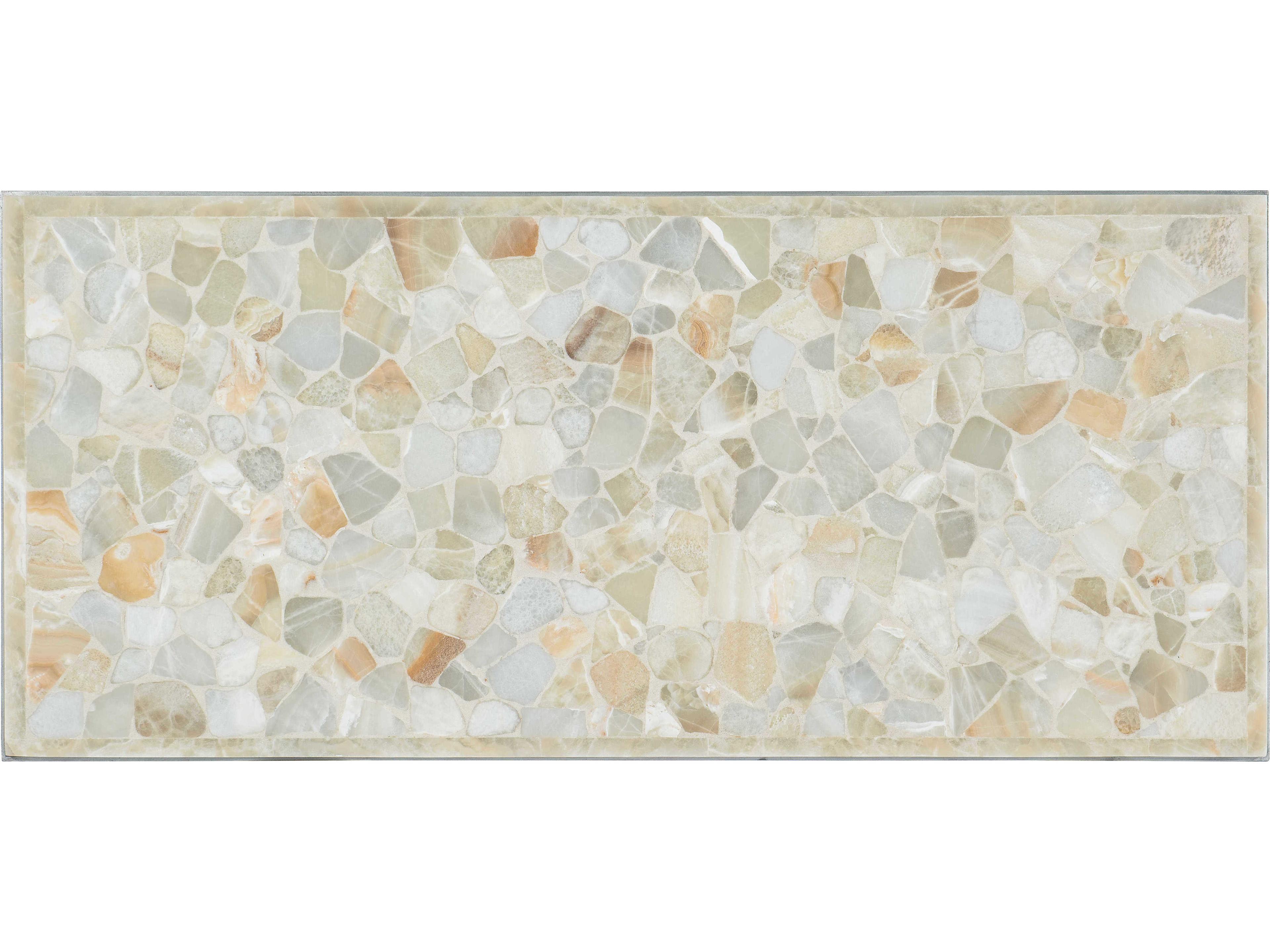 Hooker Furniture Melange Marin Tumbles White Onyx Pewter Gray Writing Desk