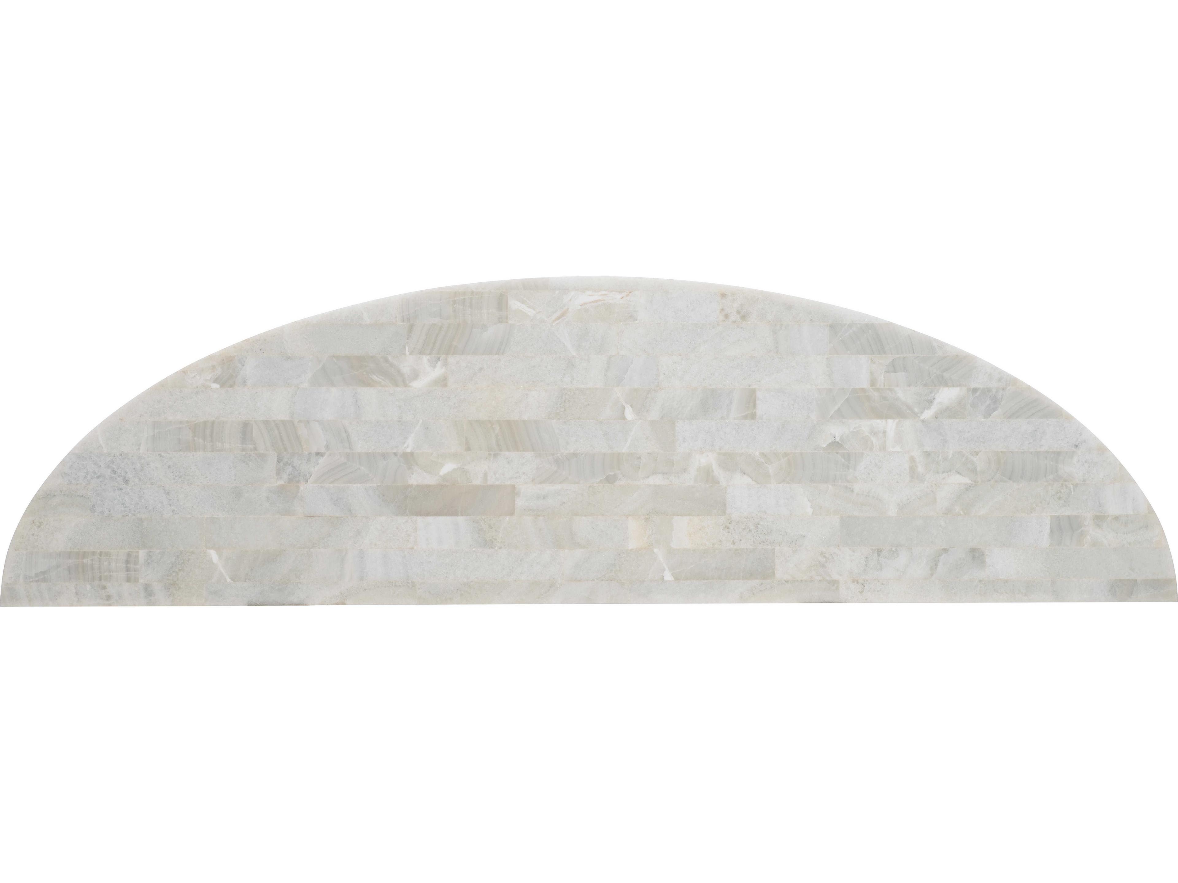 Hooker Furniture Melange Rectangular Stone White Onyx Gold Console Table