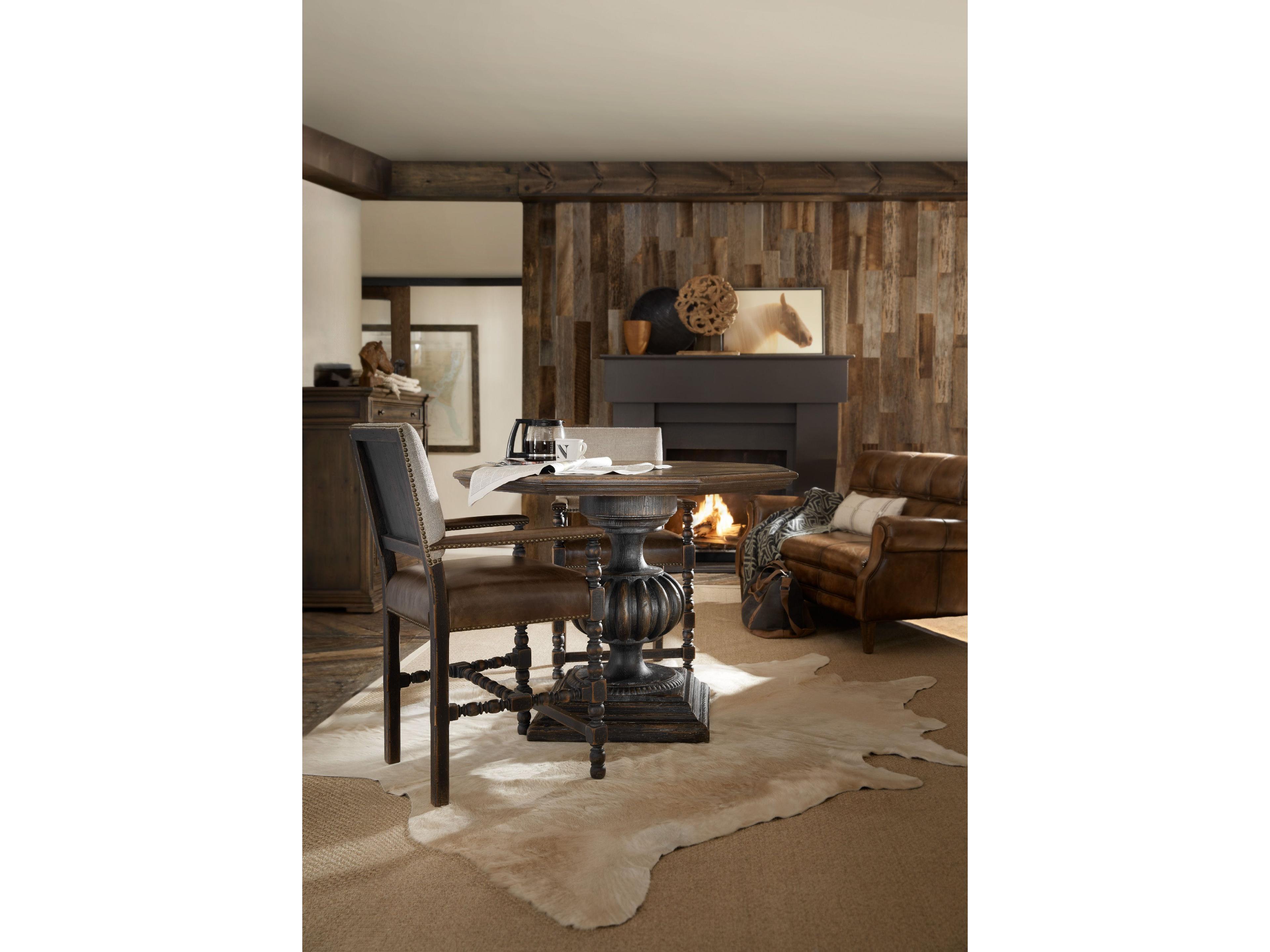 Luxecor Heritage Leather Hardwood Black Counter Stool