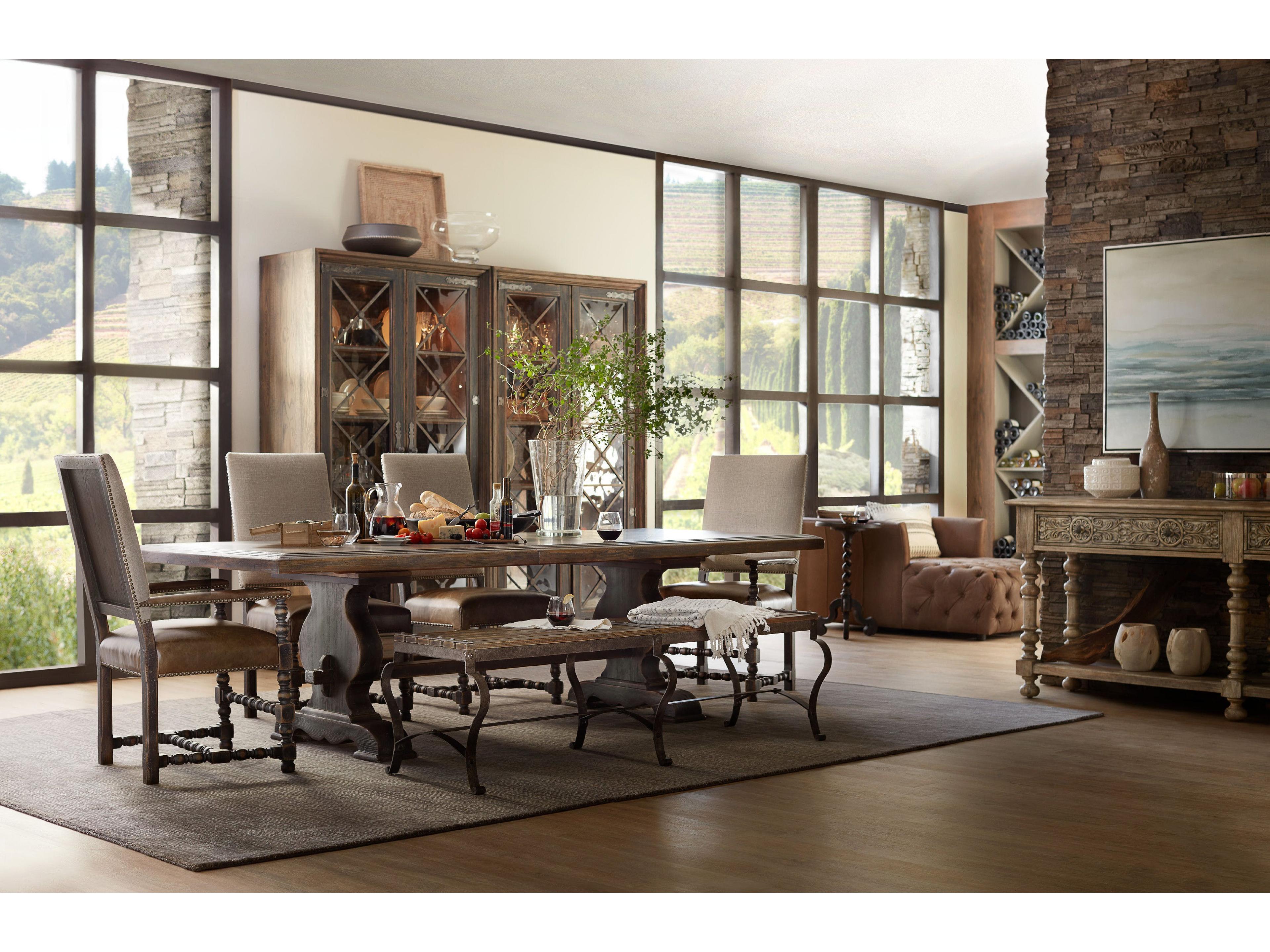 Luxecor Heritage Leather Hardwood Brown Upholstered Arm Dining Chair