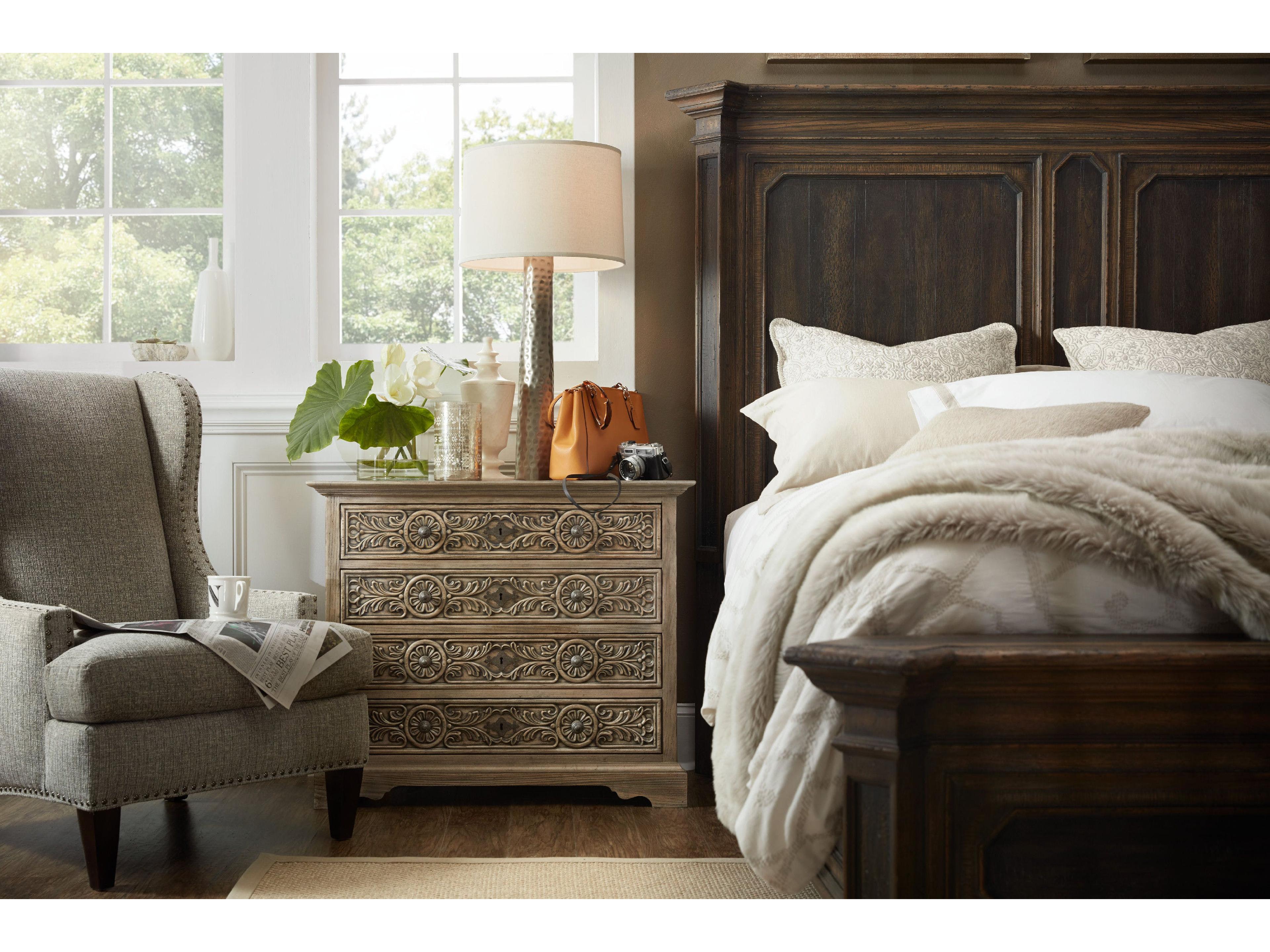 Luxecor Heritage Timeworn Saddle Brown Anthracite Black Hardwood Wood Queen Panel Bed