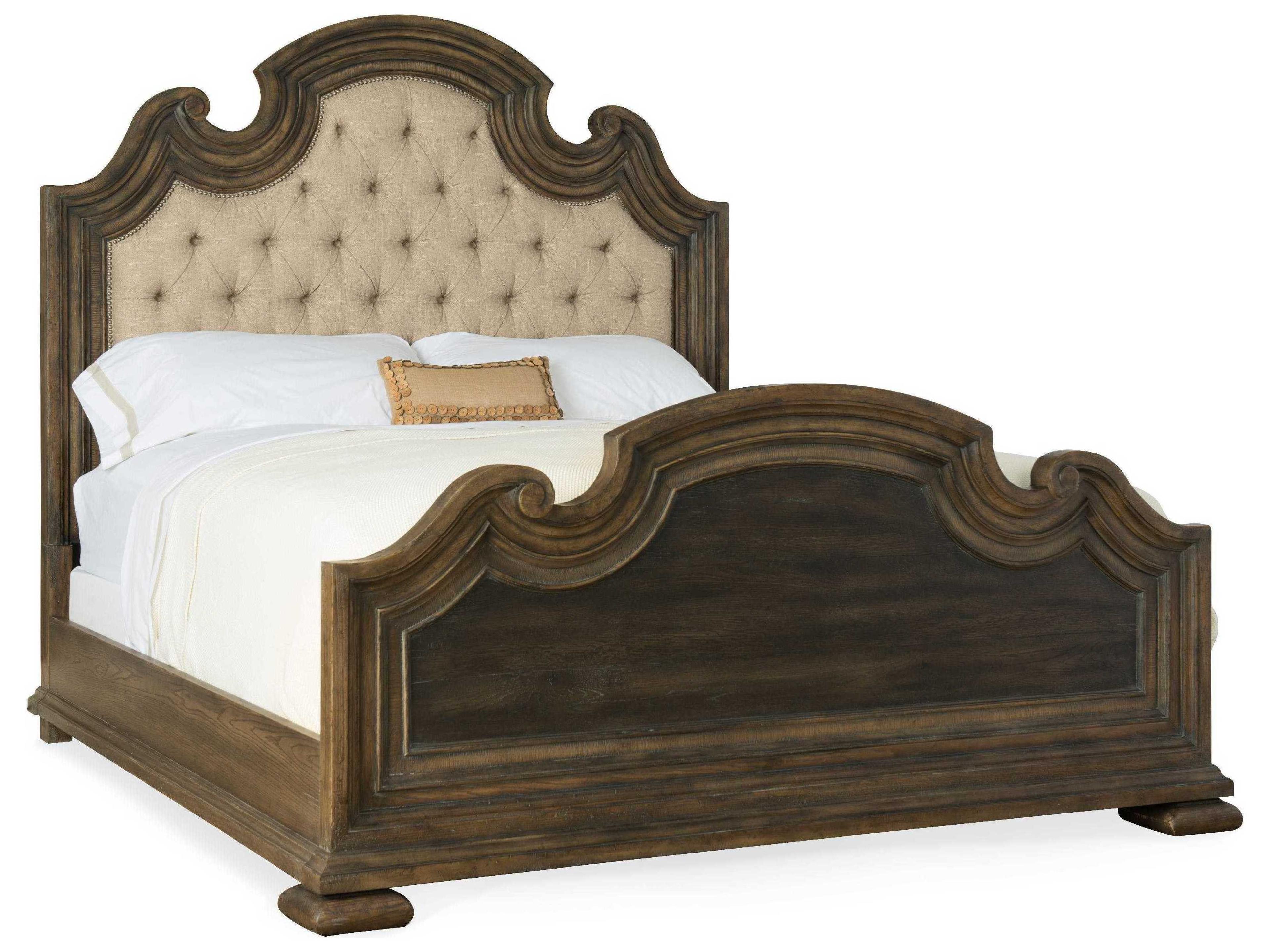 Heritage Hardwood Upholstered California King Panel Bed