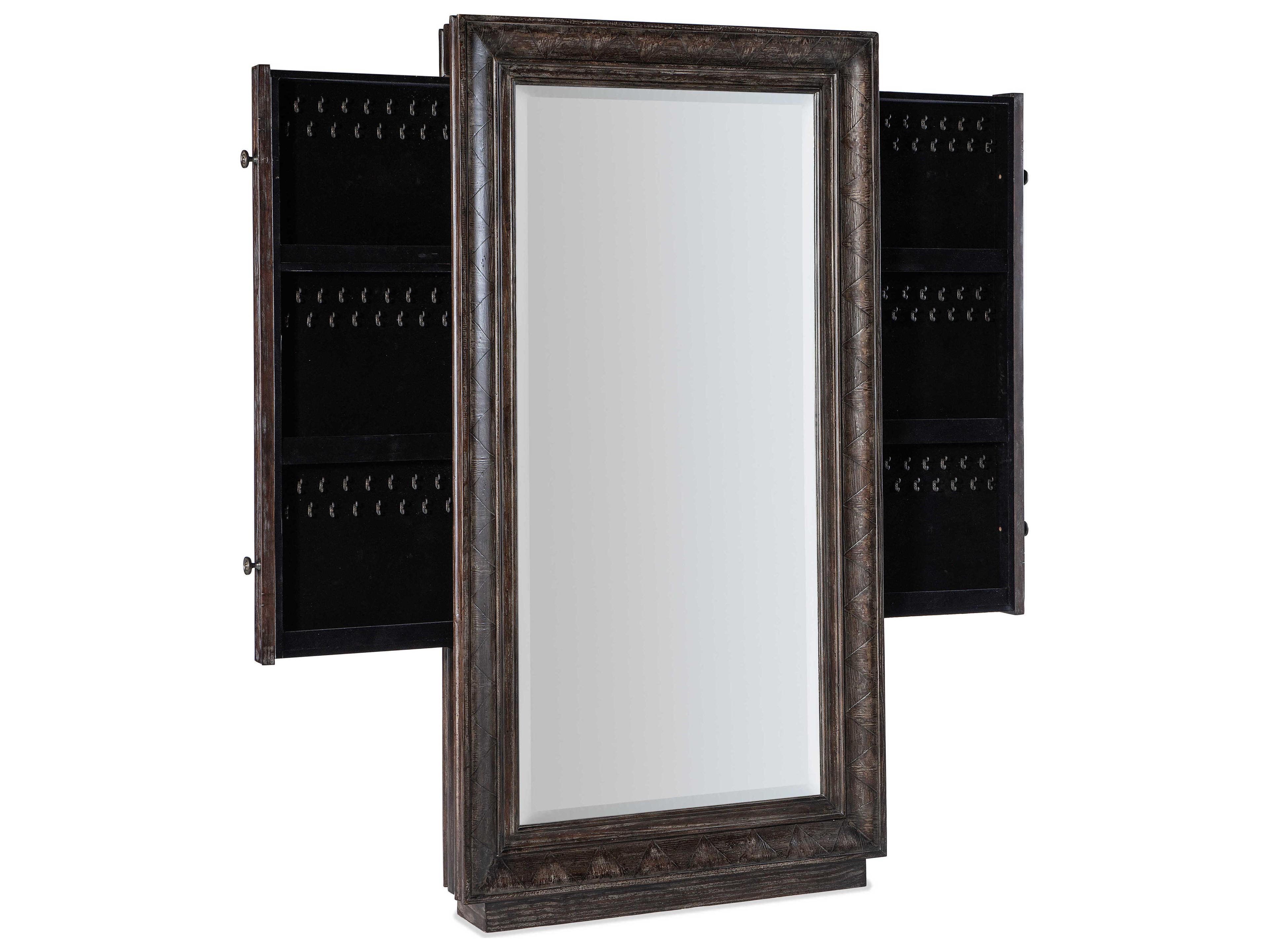 Hooker Furniture Traditions Rectangular Floor Mirror with Hidden Jewelry Storage