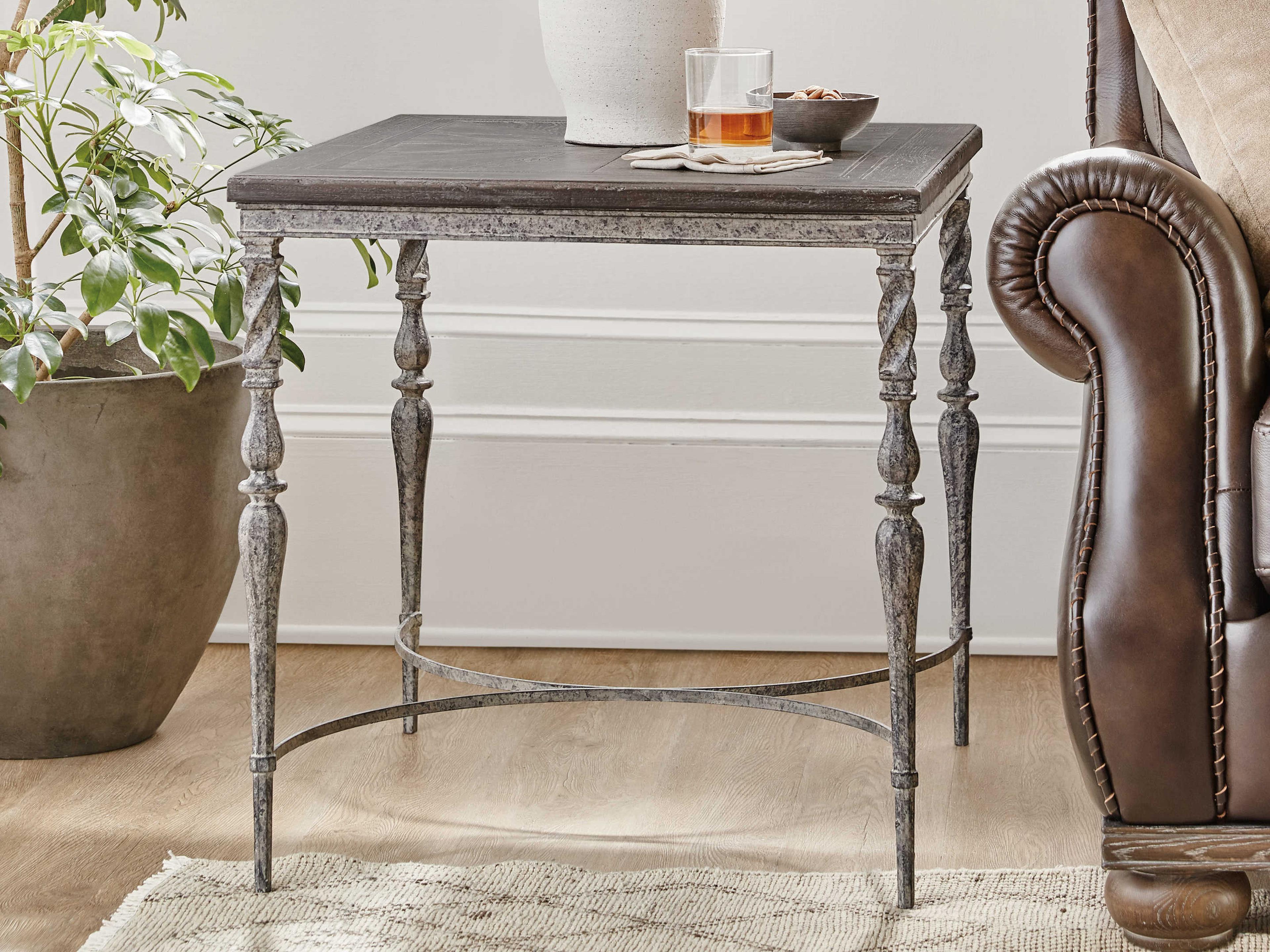 Luxecor Heritage Rectangular Dark Wood End Table