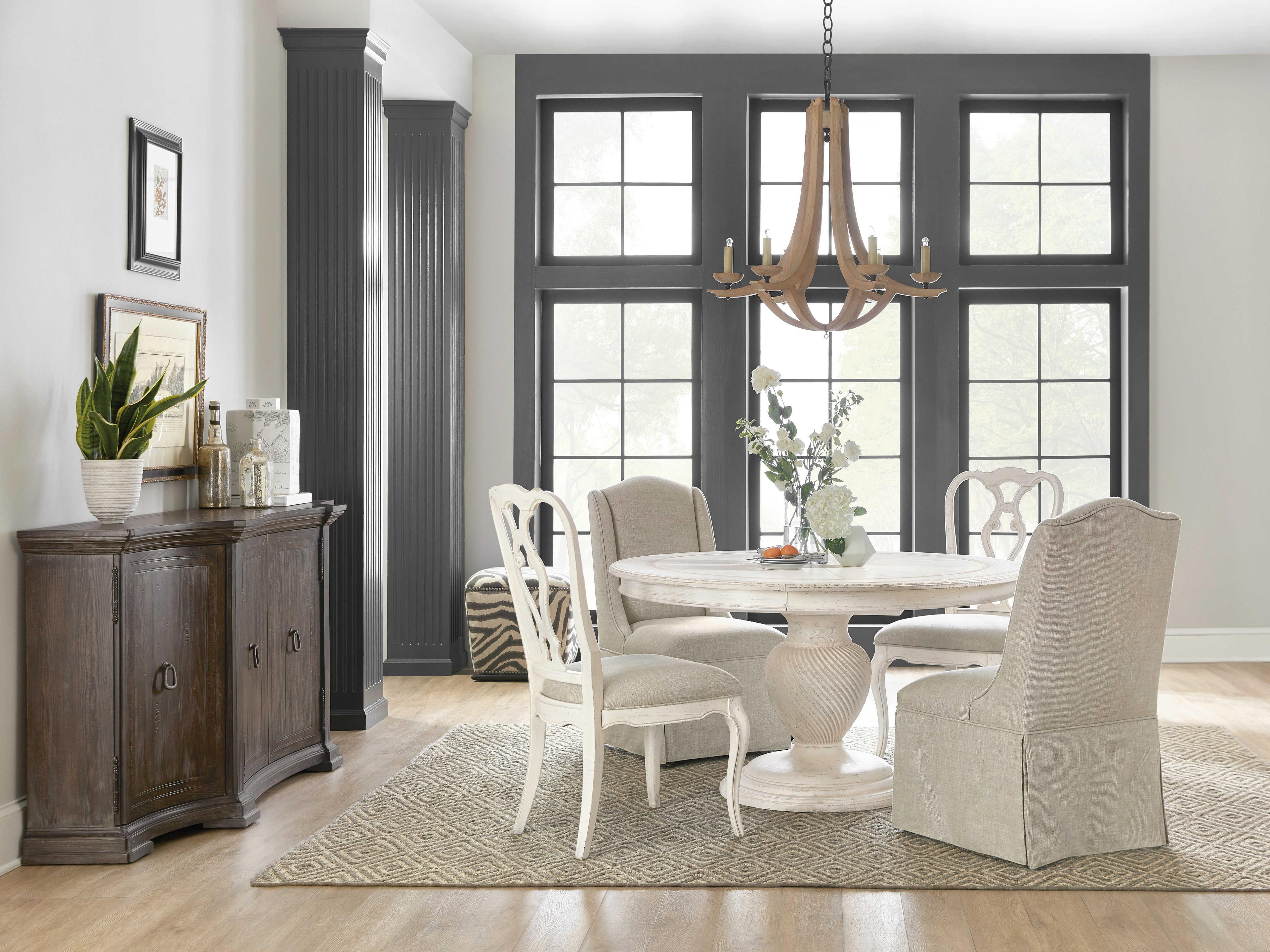 Luxecor Heritage Solid Wood White Upholstered Side Dining Chair