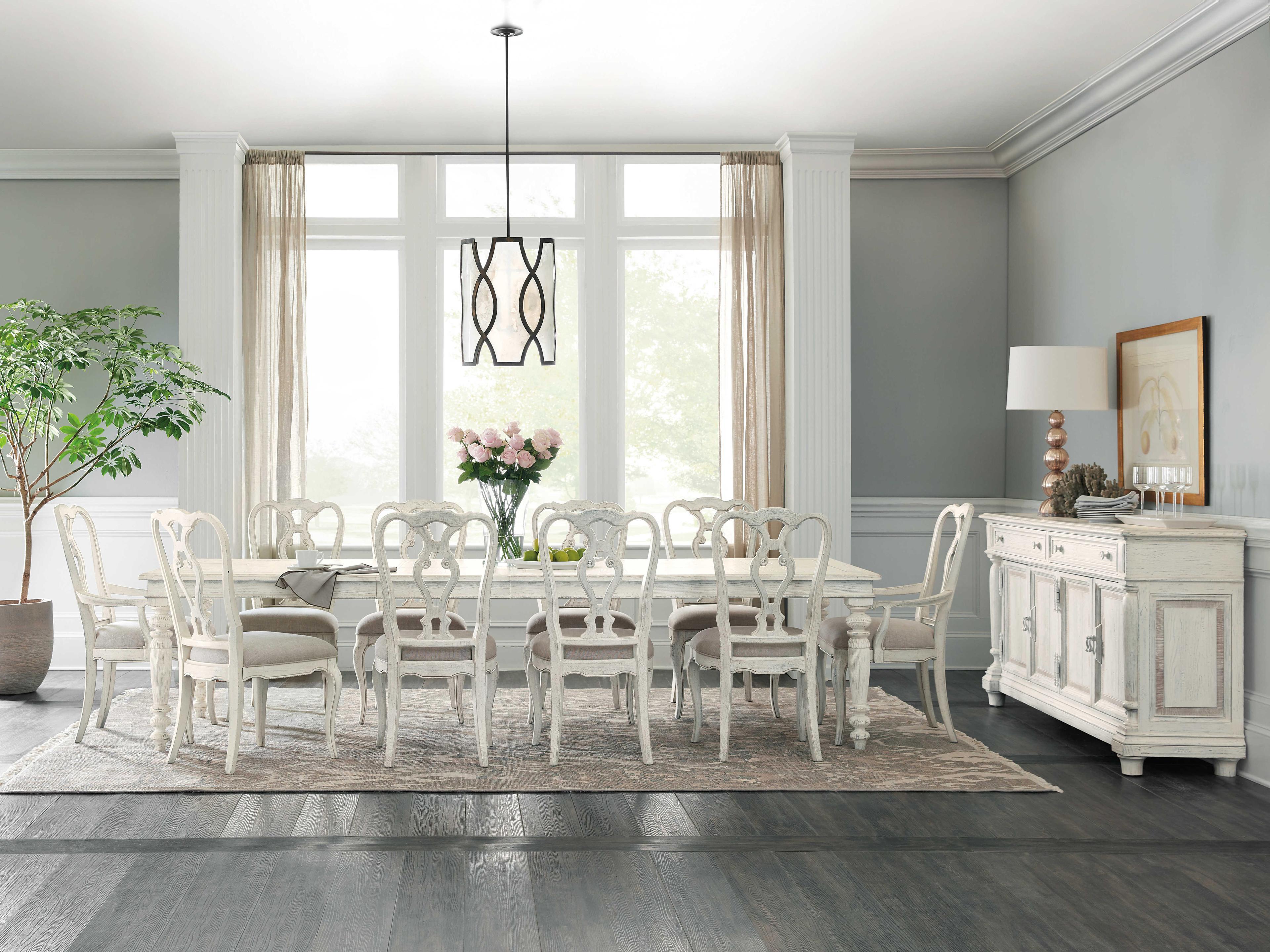 Luxecor Heritage Solid Wood White Upholstered Side Dining Chair