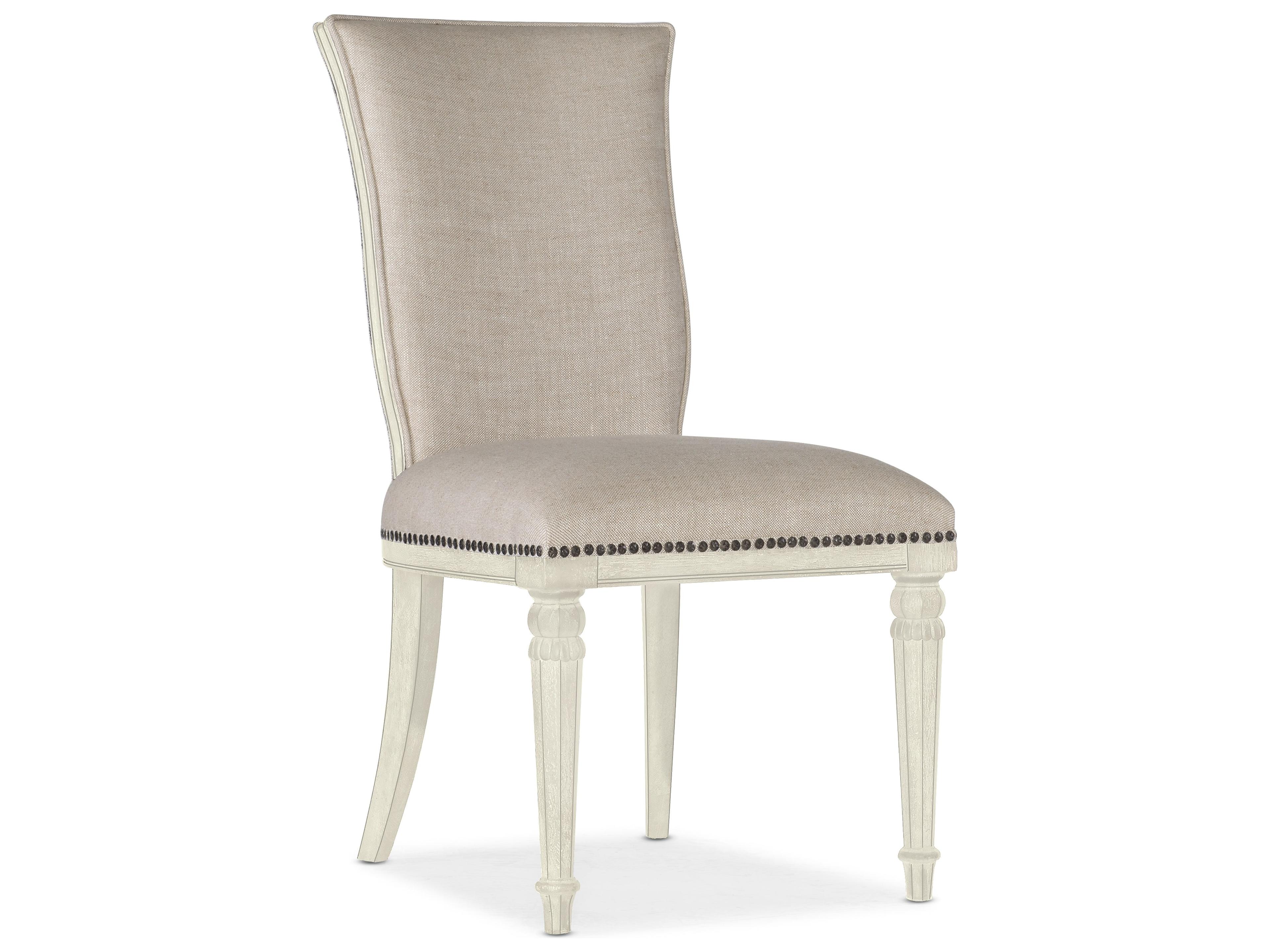 Hooker Furniture Traditions Solid Wood White Upholstered Armless Dining Chair