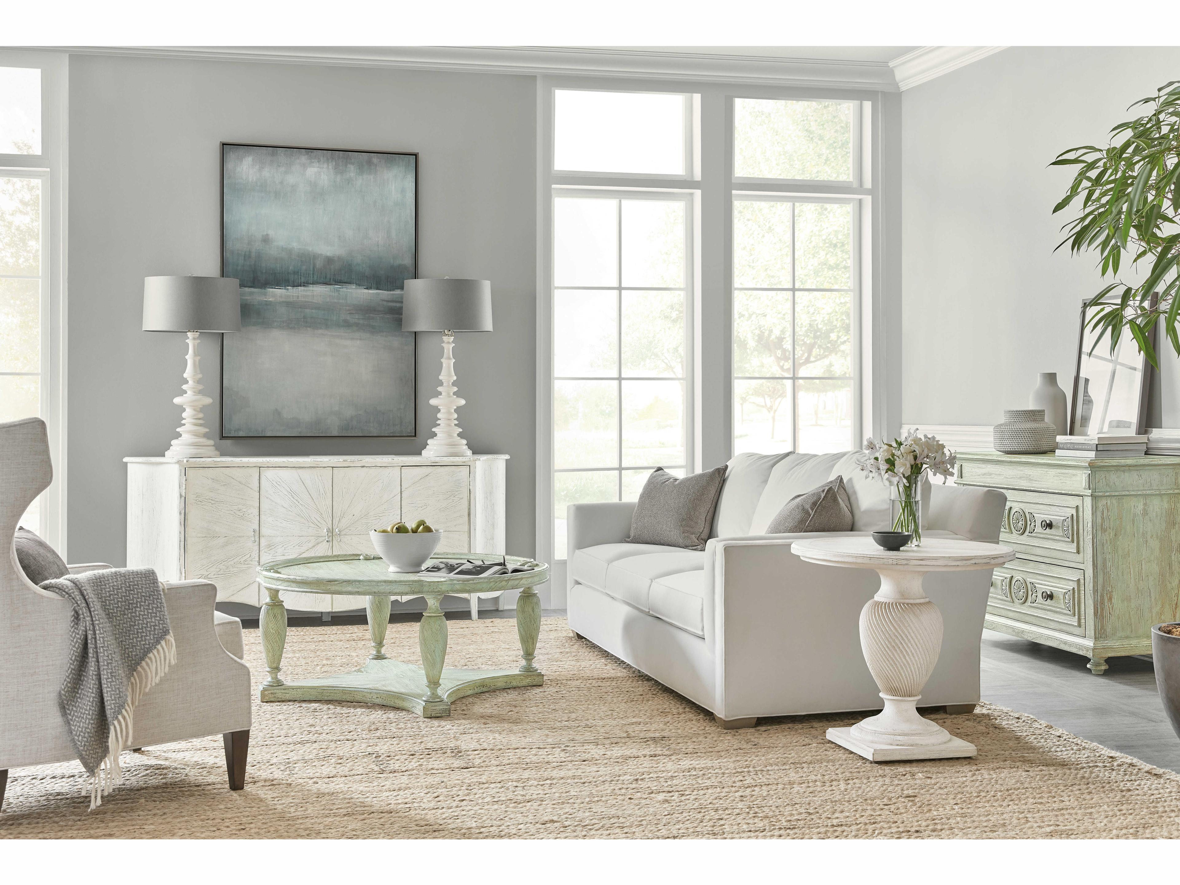 Hooker Furniture Traditions Solid Wood White Upholstered Armless Dining Chair