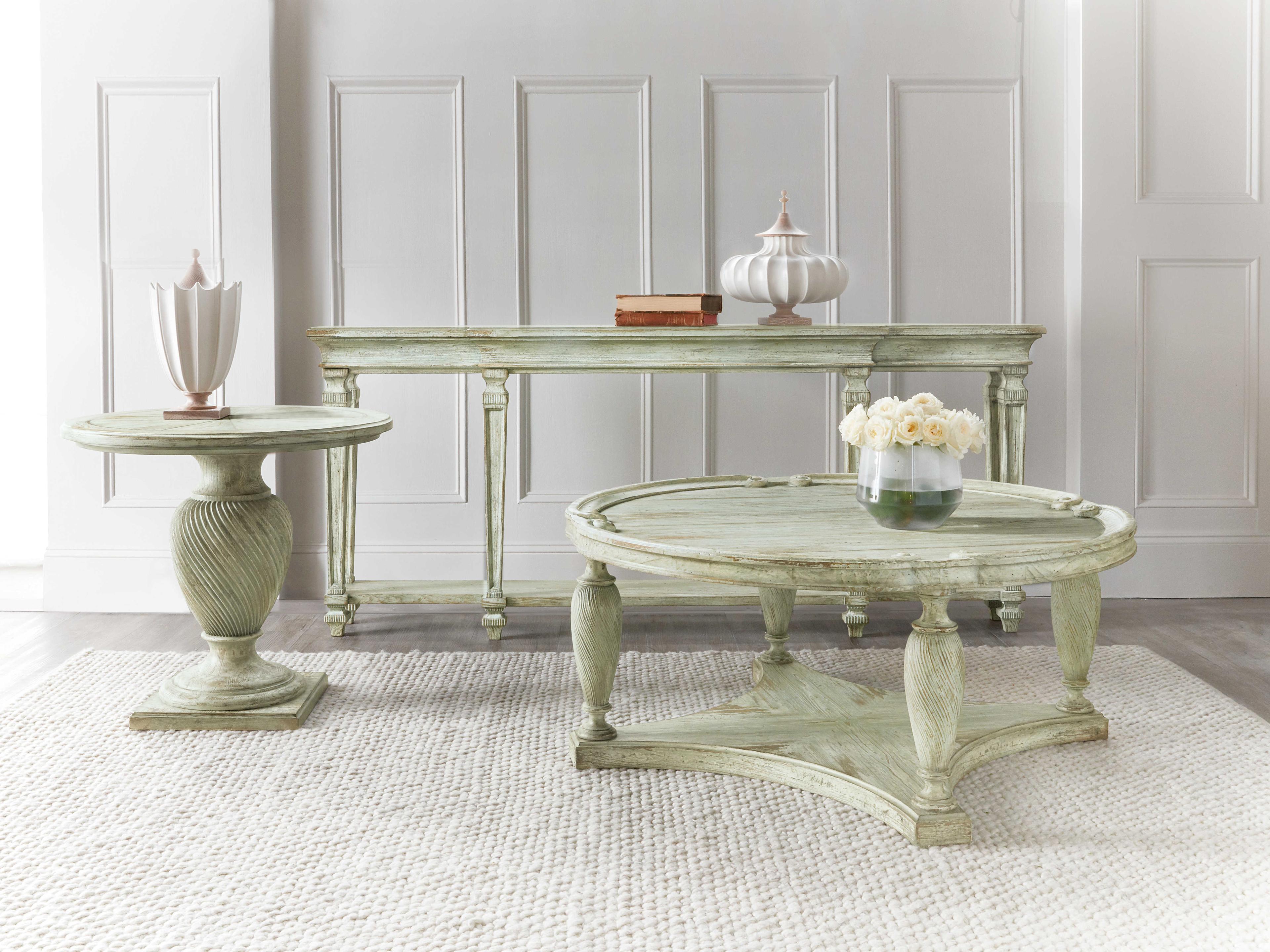 Luxecor Heritage Rectangular Wood Pistachio Console Table