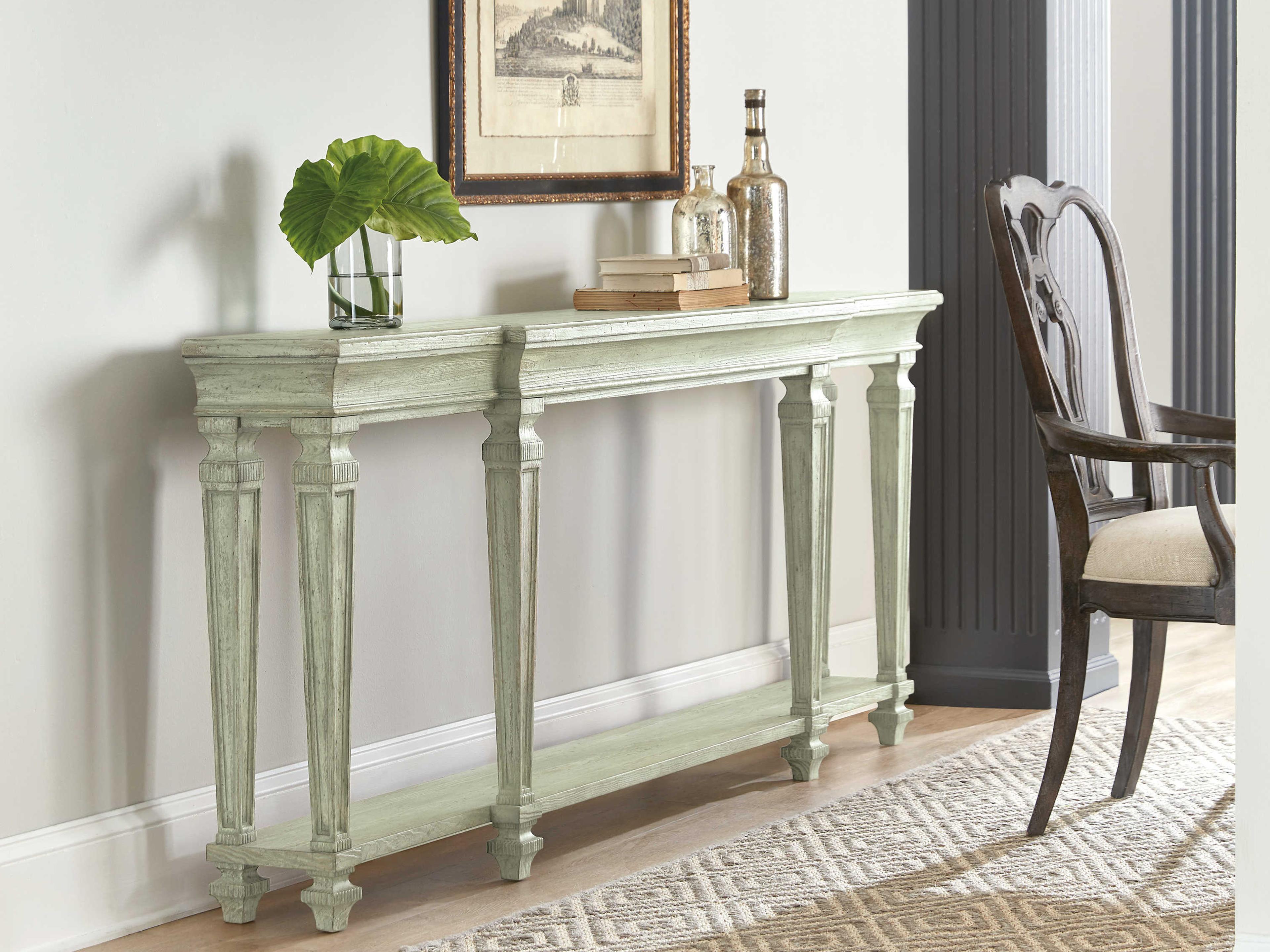 Luxecor Heritage Rectangular Wood Pistachio Console Table