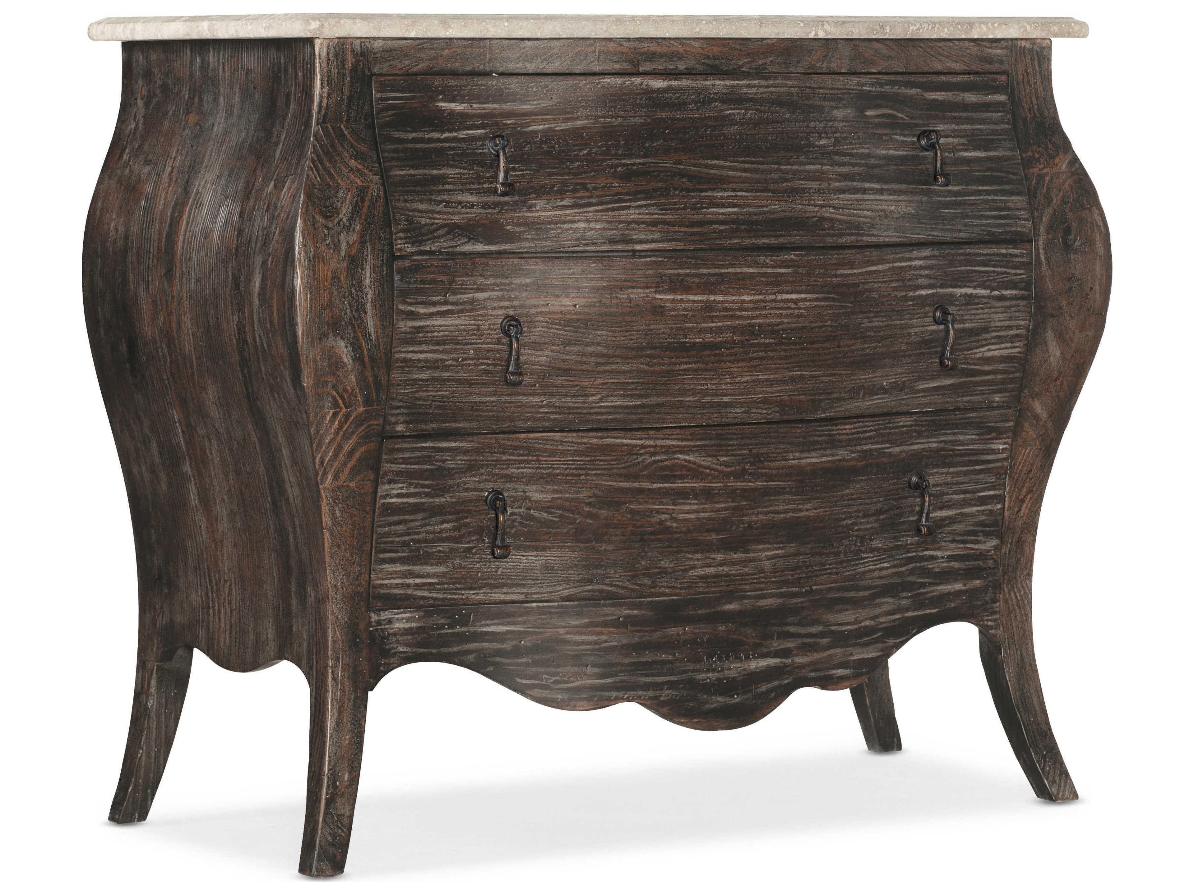 Heritage 3-Drawers Brown Pine Wood Chest Nightstand