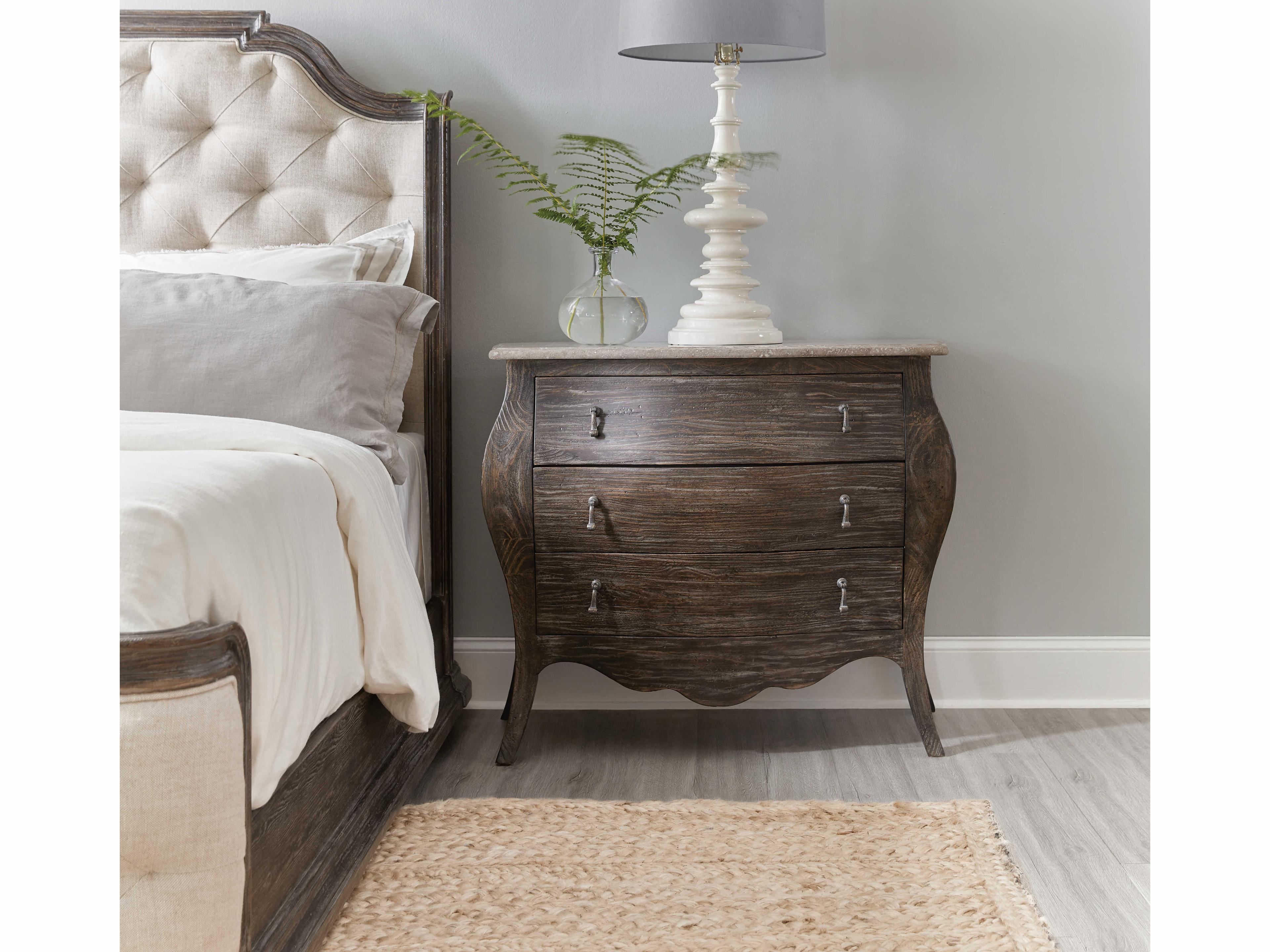 Luxecor Heritage 3-Drawers Brown Pine Wood Chest Nightstand