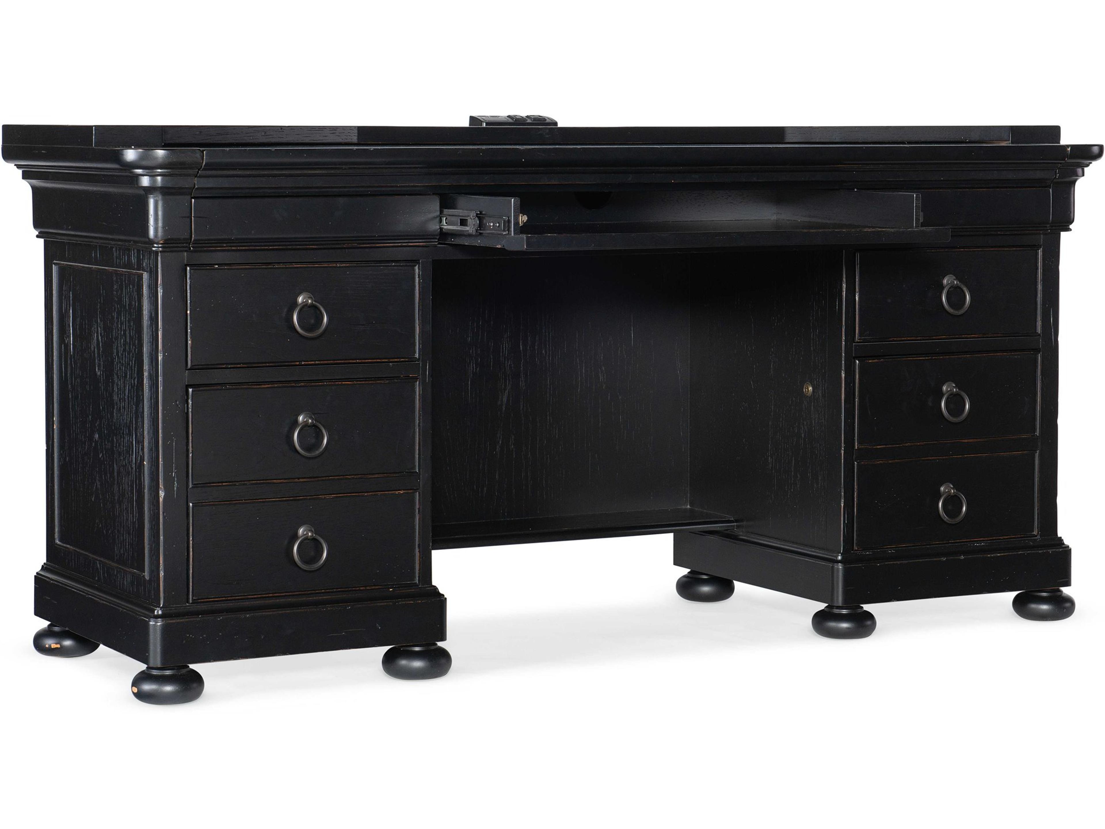 Hooker Furniture Work Your Way Bristowe Black Credenza Desk