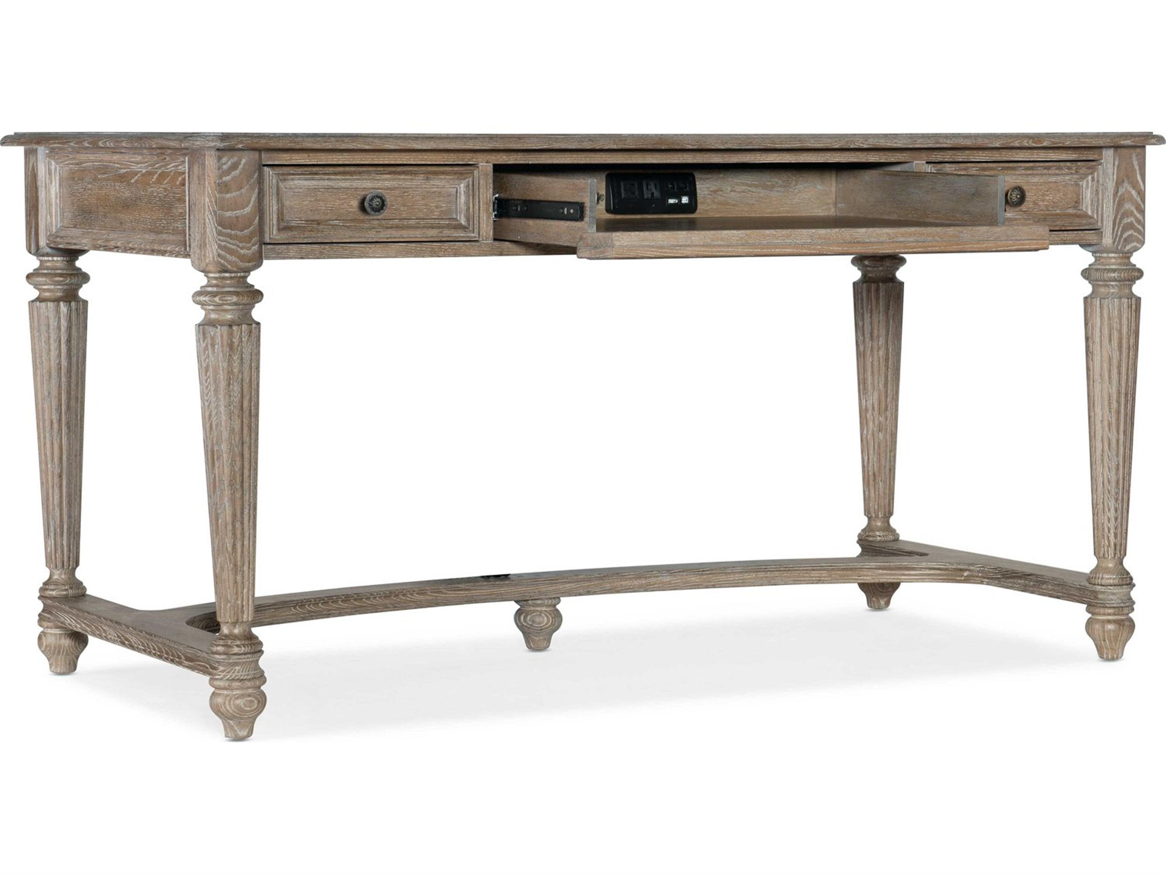Luxecor Heritage Sutter Claro Champagne Brown Oak Wood Writing Desk