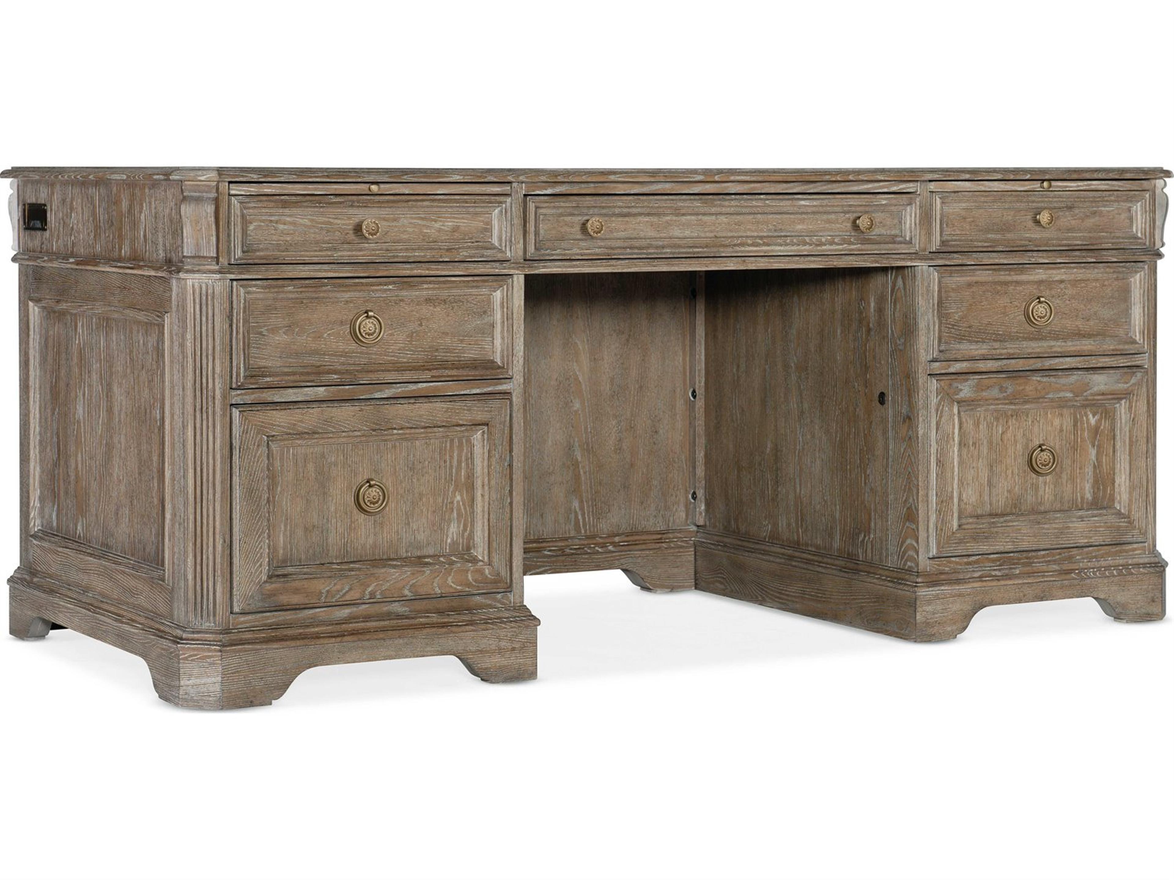 Work Your Way Sutter Junior Claro Brown Oak Wood Executive Desk