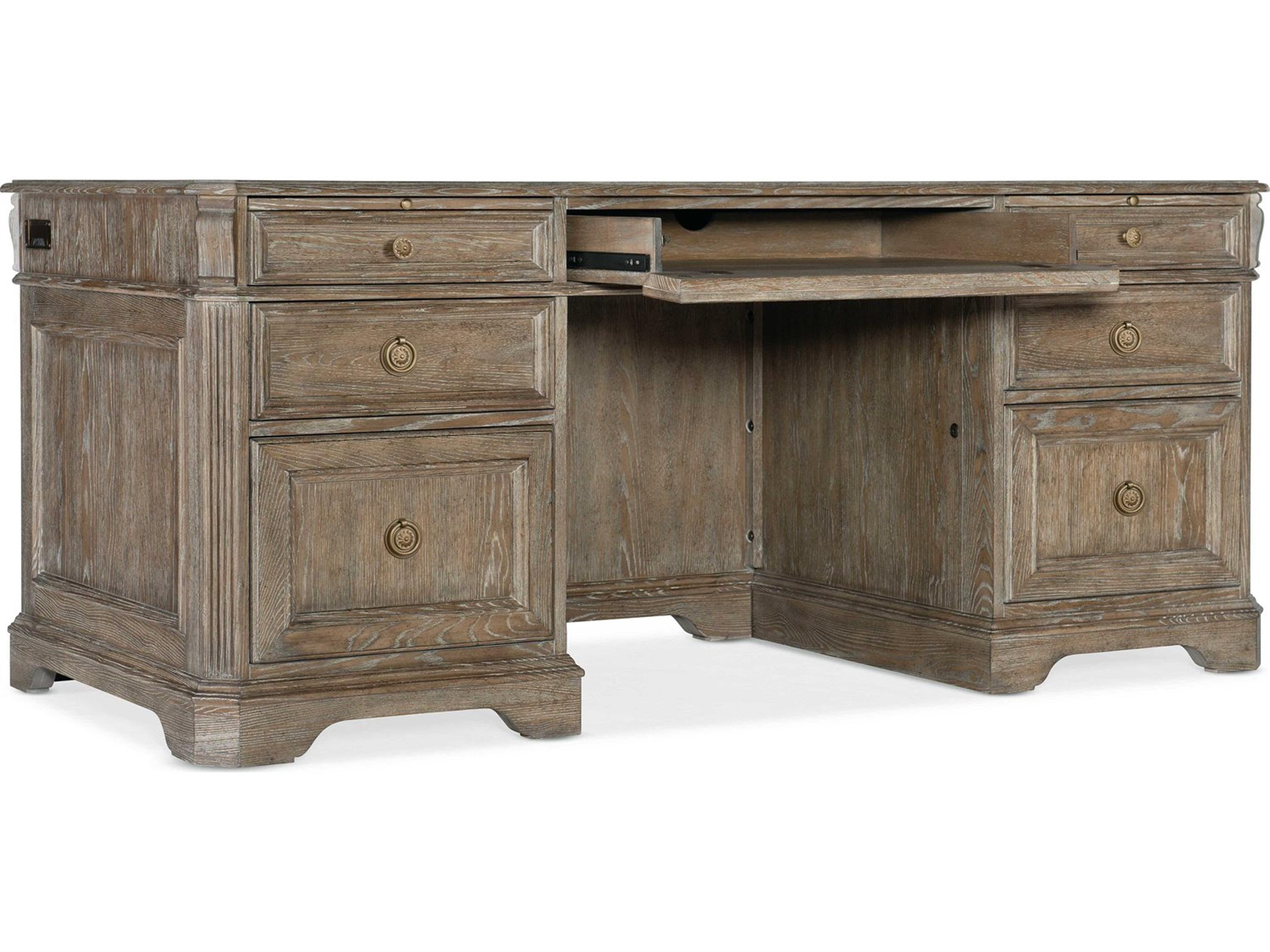Luxecor Heritage Sutter Junior Claro Brown Oak Wood Executive Desk