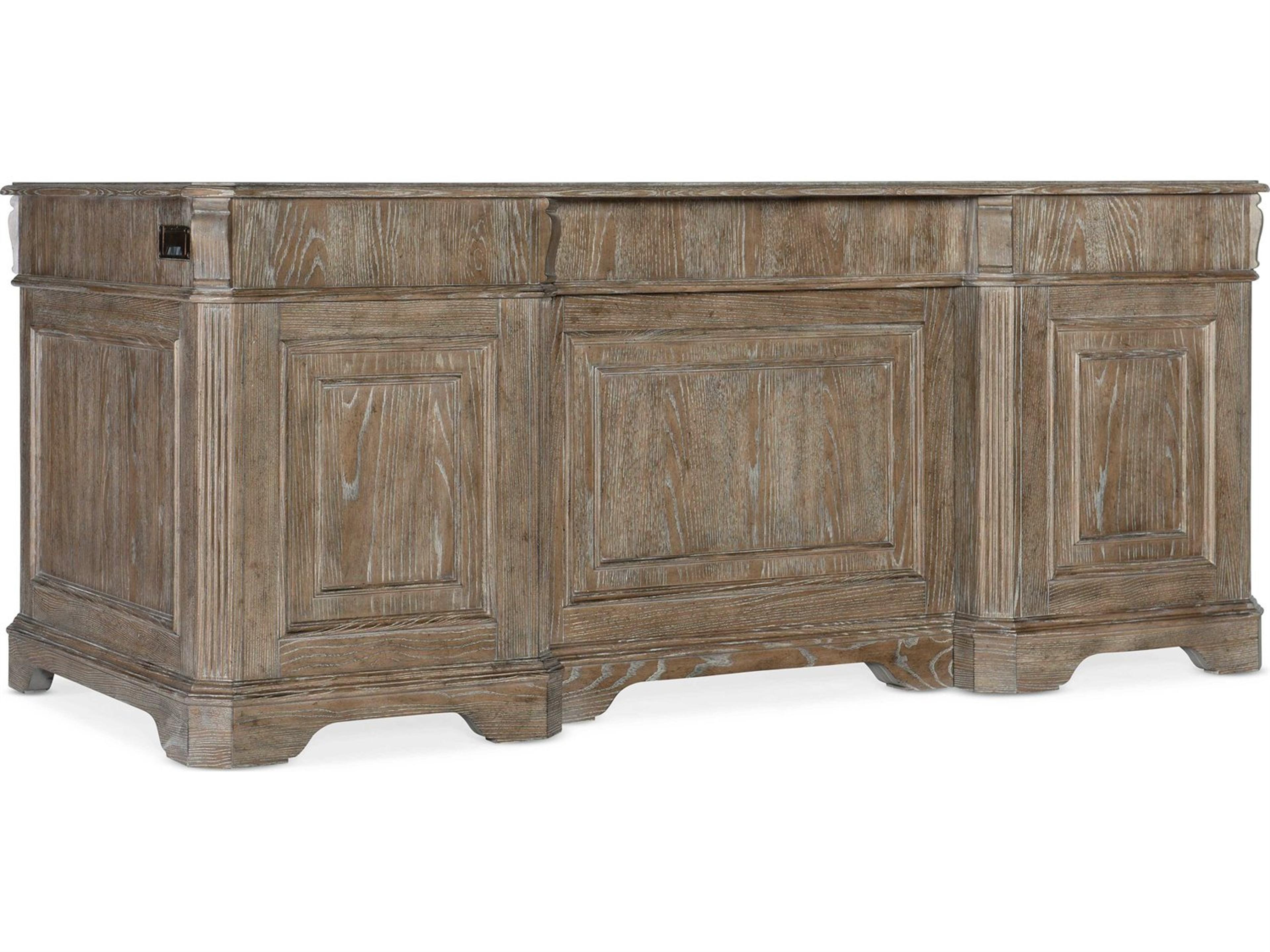 Luxecor Heritage Sutter Junior Claro Brown Oak Wood Executive Desk