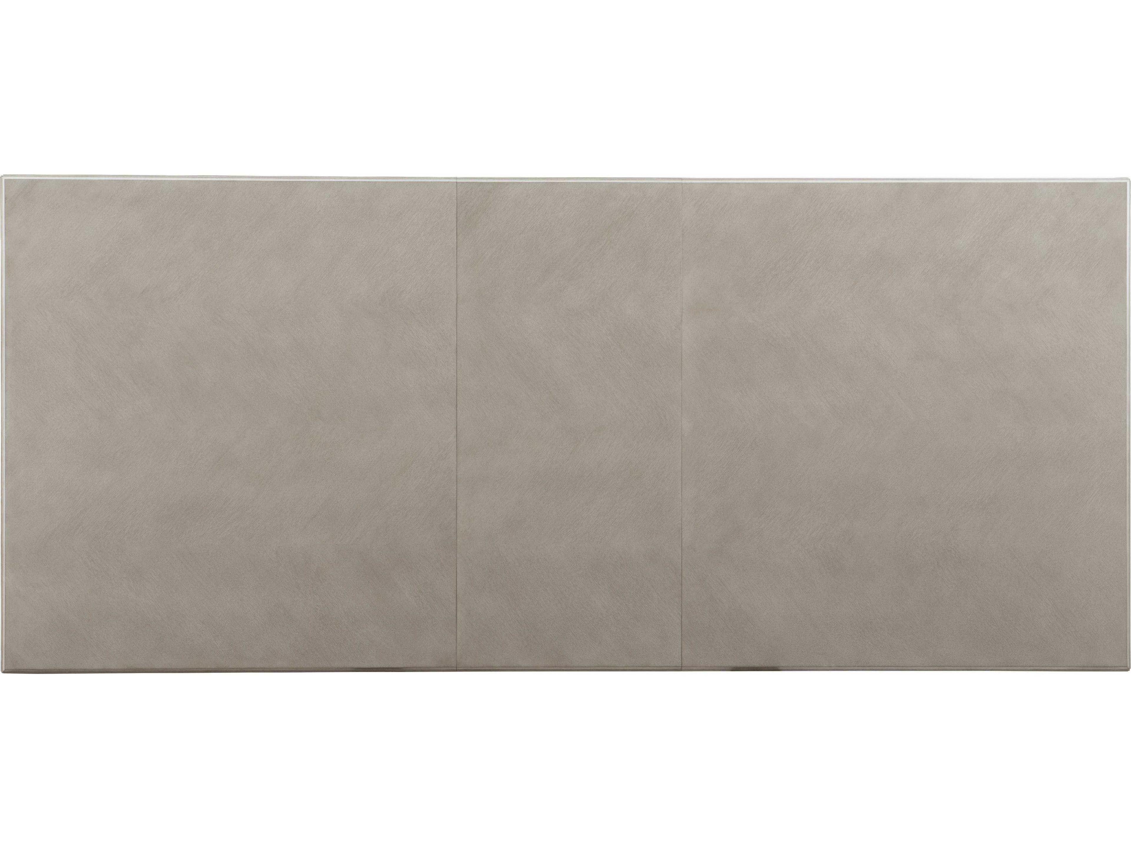 Luxecor Heritage Rectangular Wood Serene Gray Beige Champagne Silver Dining Table