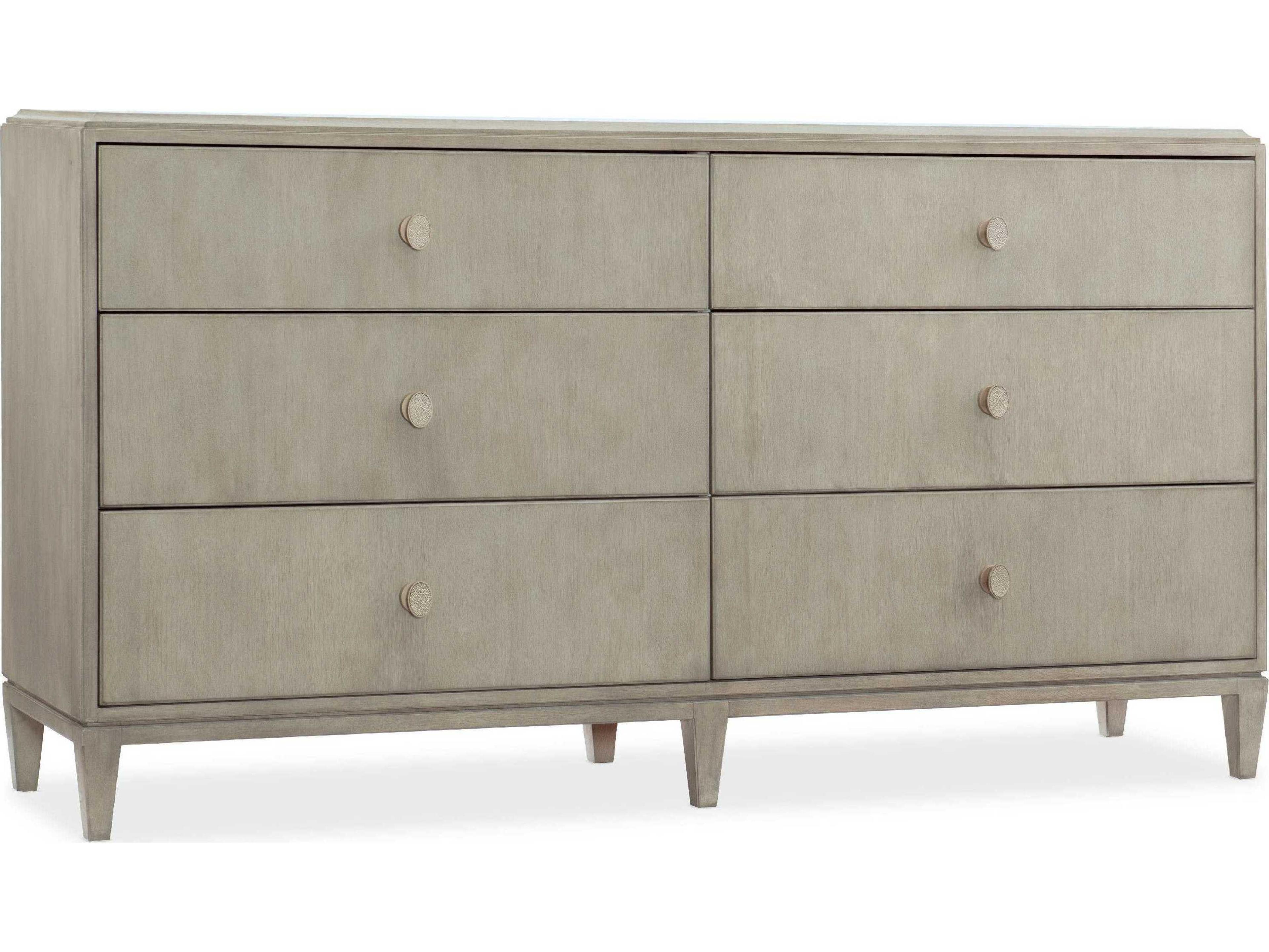 Elixir Six-Drawer Dresser in Serene Gray Beige Walnut