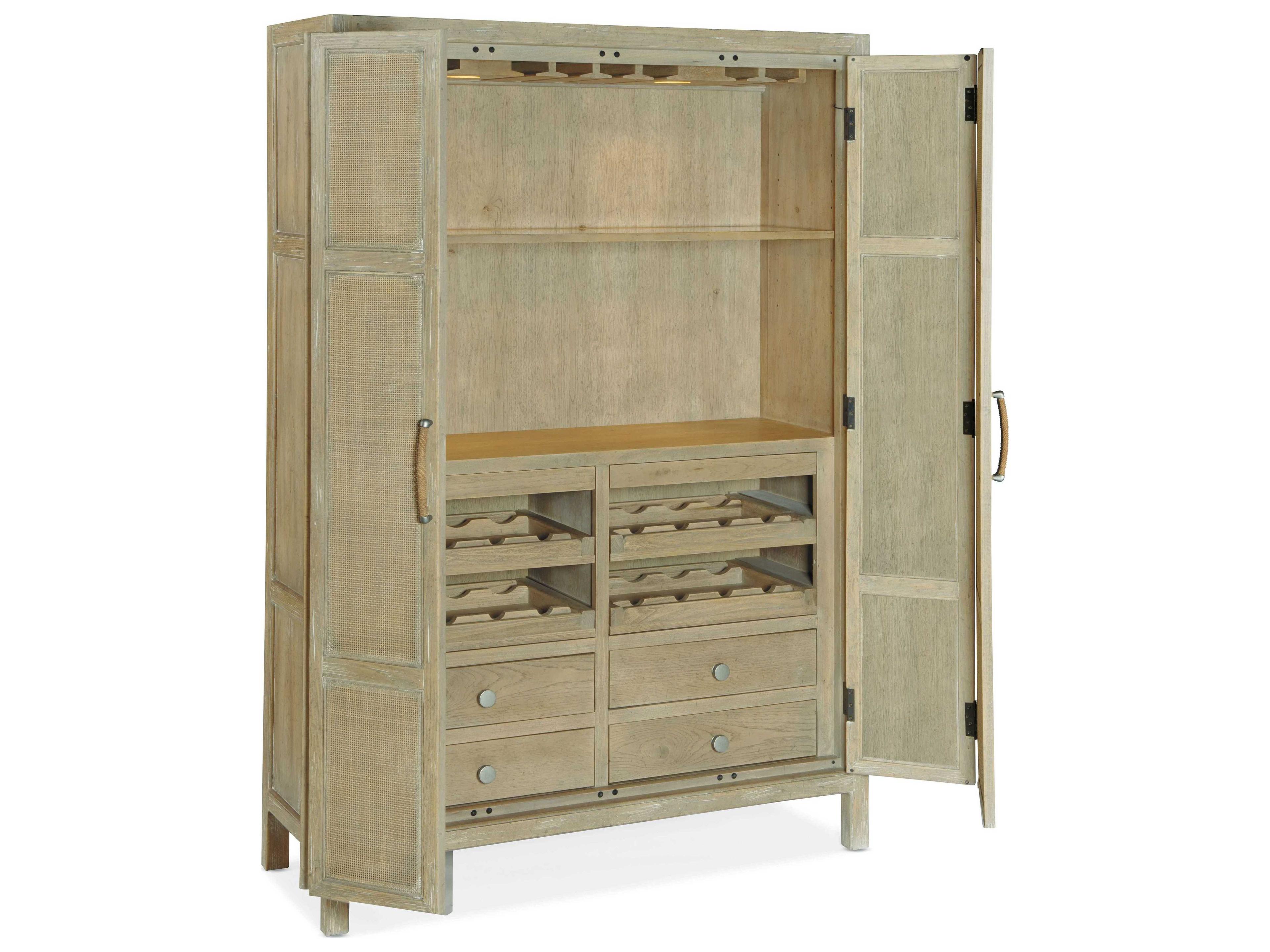 Hooker Furniture Surfrider Beige Driftwood Wine Bar Cabinet