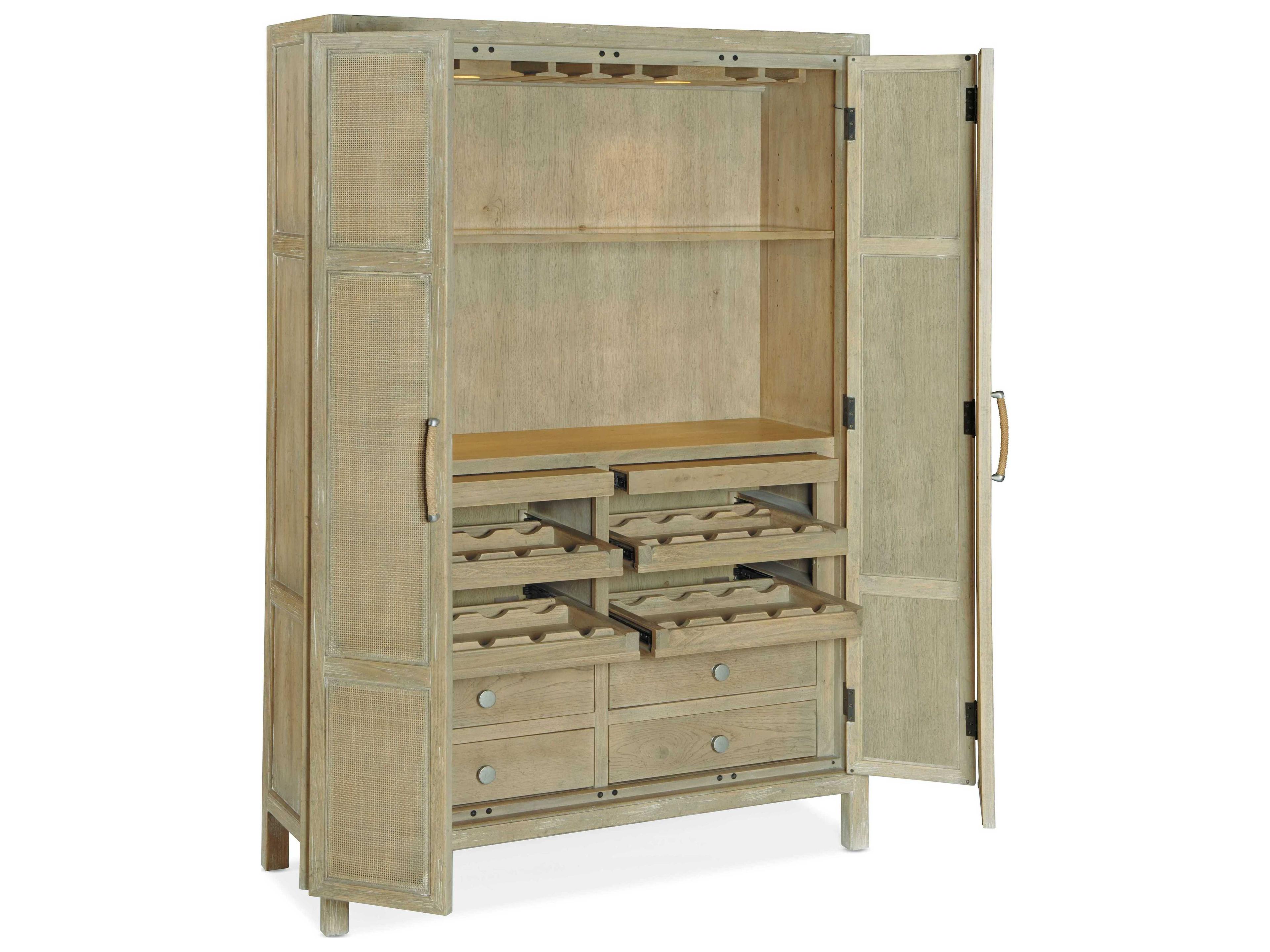 Hooker Furniture Surfrider Beige Driftwood Wine Bar Cabinet