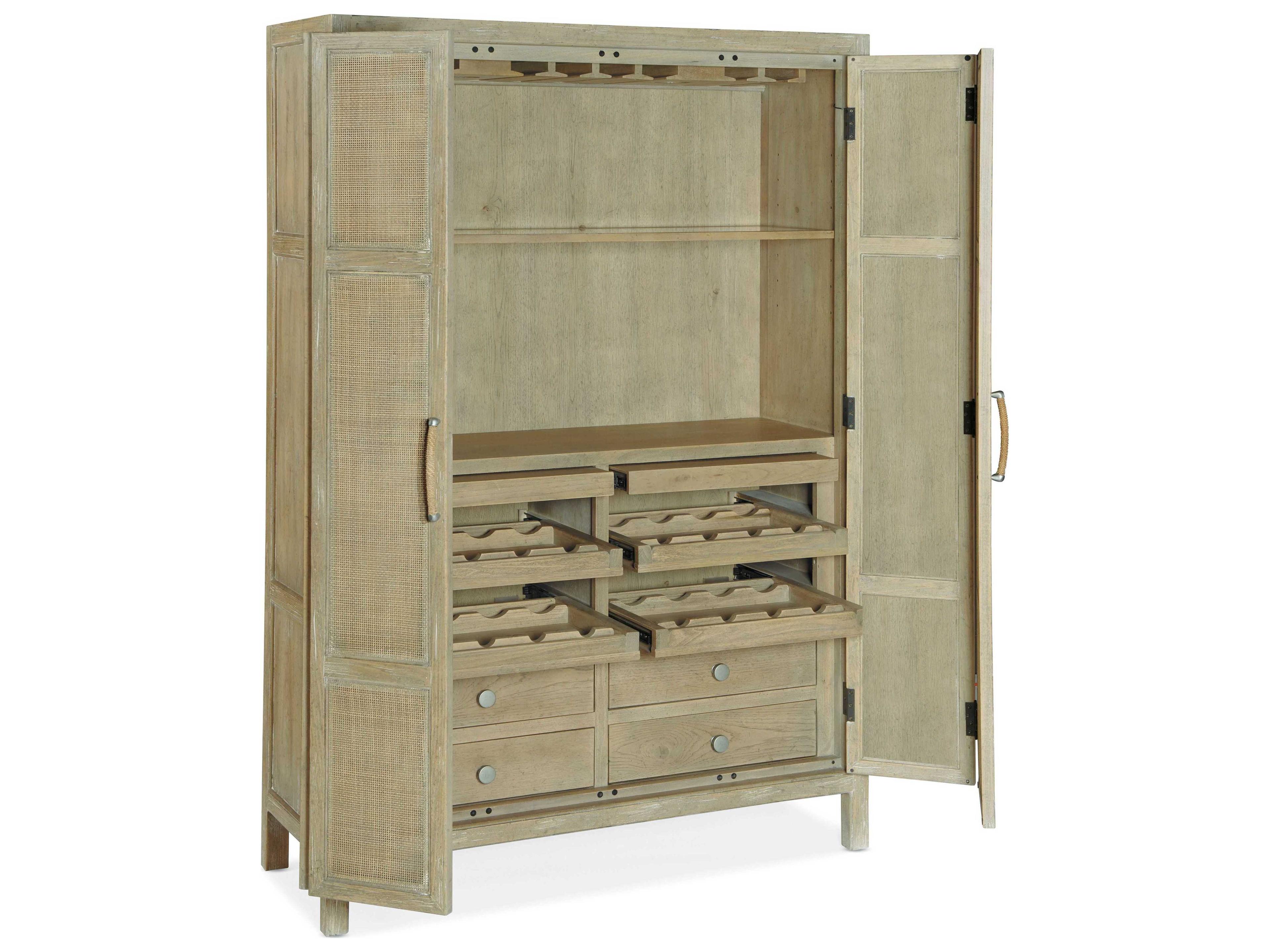 Hooker Furniture Surfrider Beige Driftwood Wine Bar Cabinet