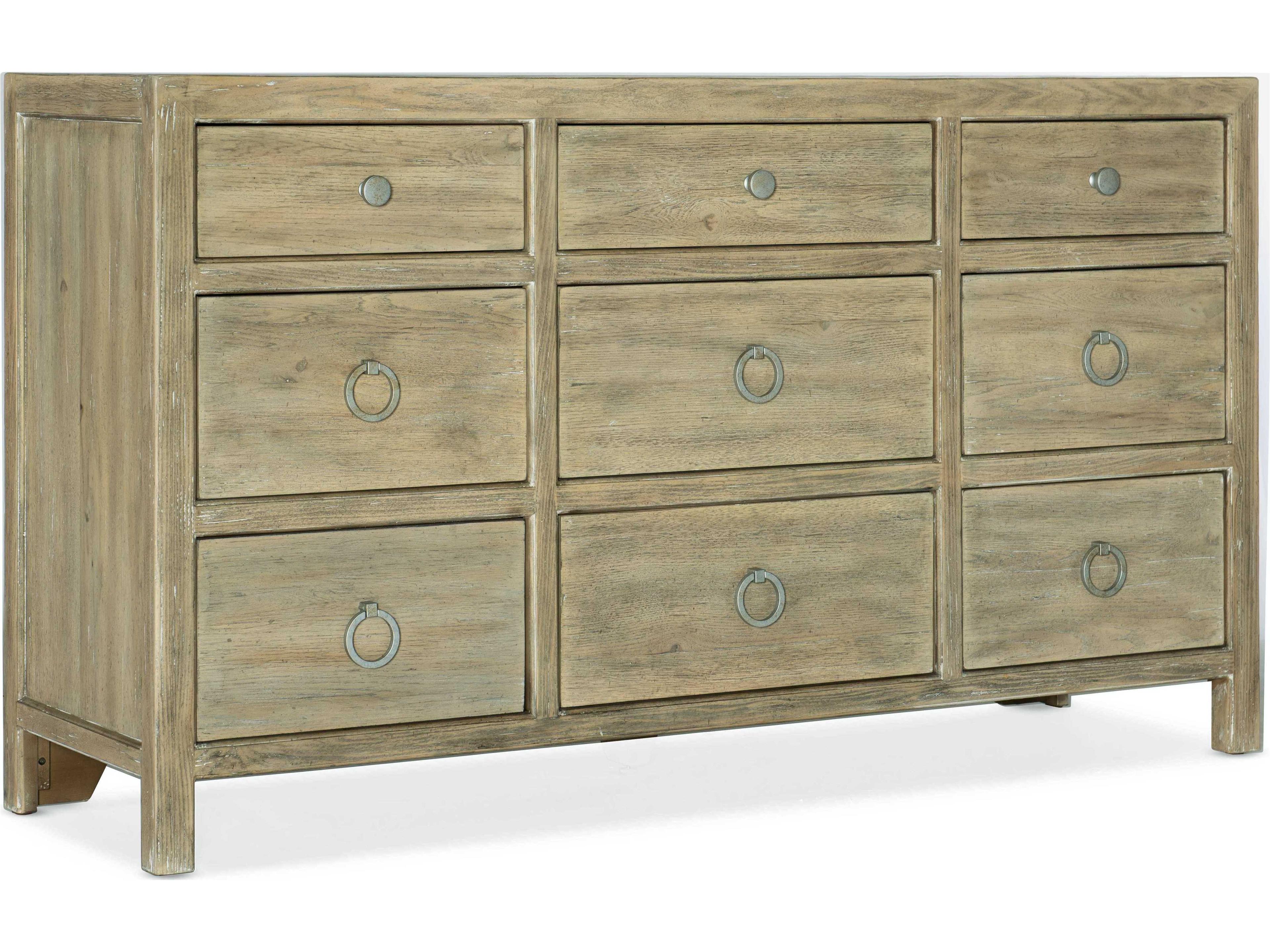 Surfrider 9-Drawers Beige Cedar Wood Dresser