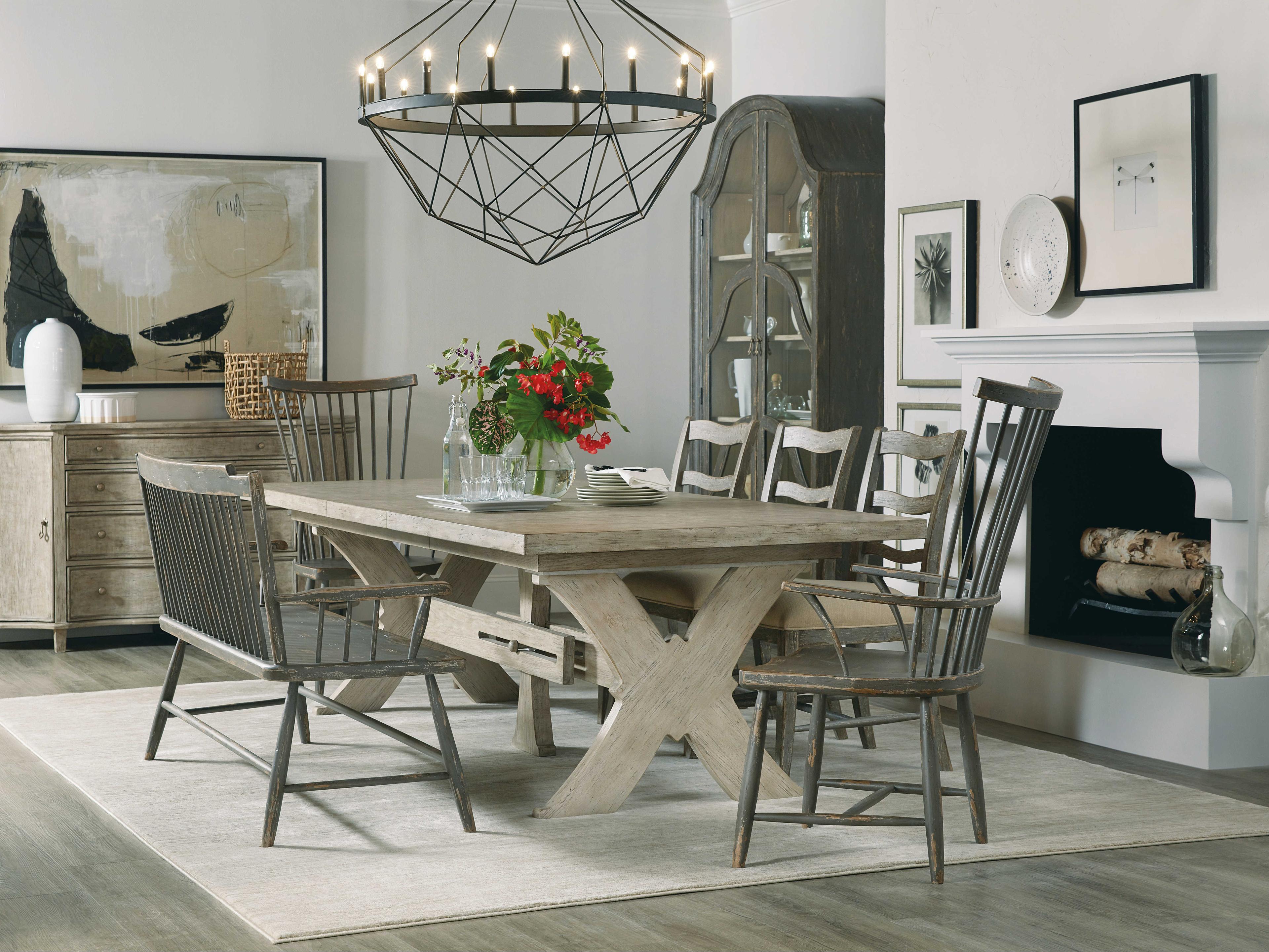 Luxecor Heritage Hardwood Gray Arm Dining Chair