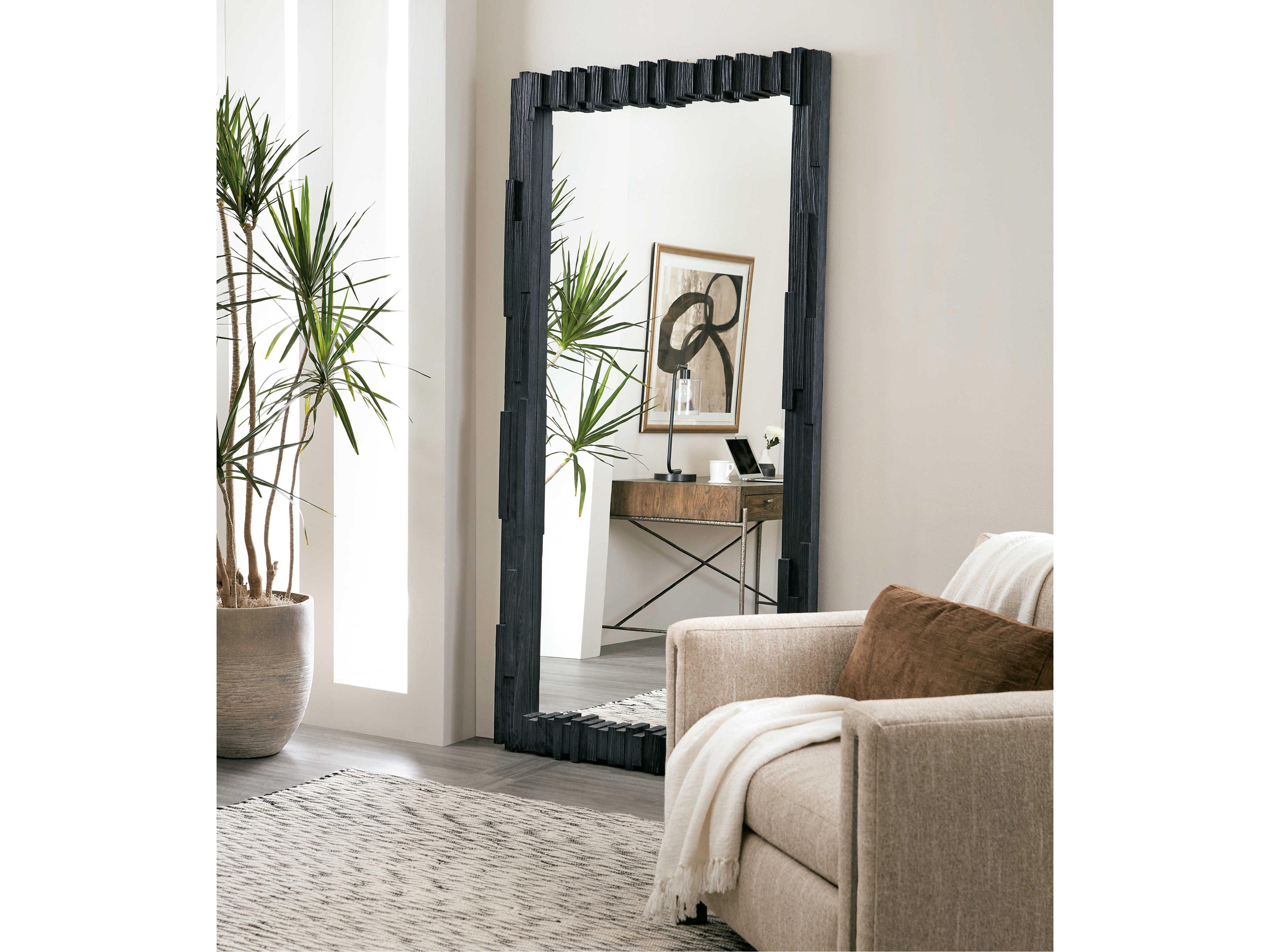 Luxecor Rectangular Shou Sugi Ban Floor Mirror