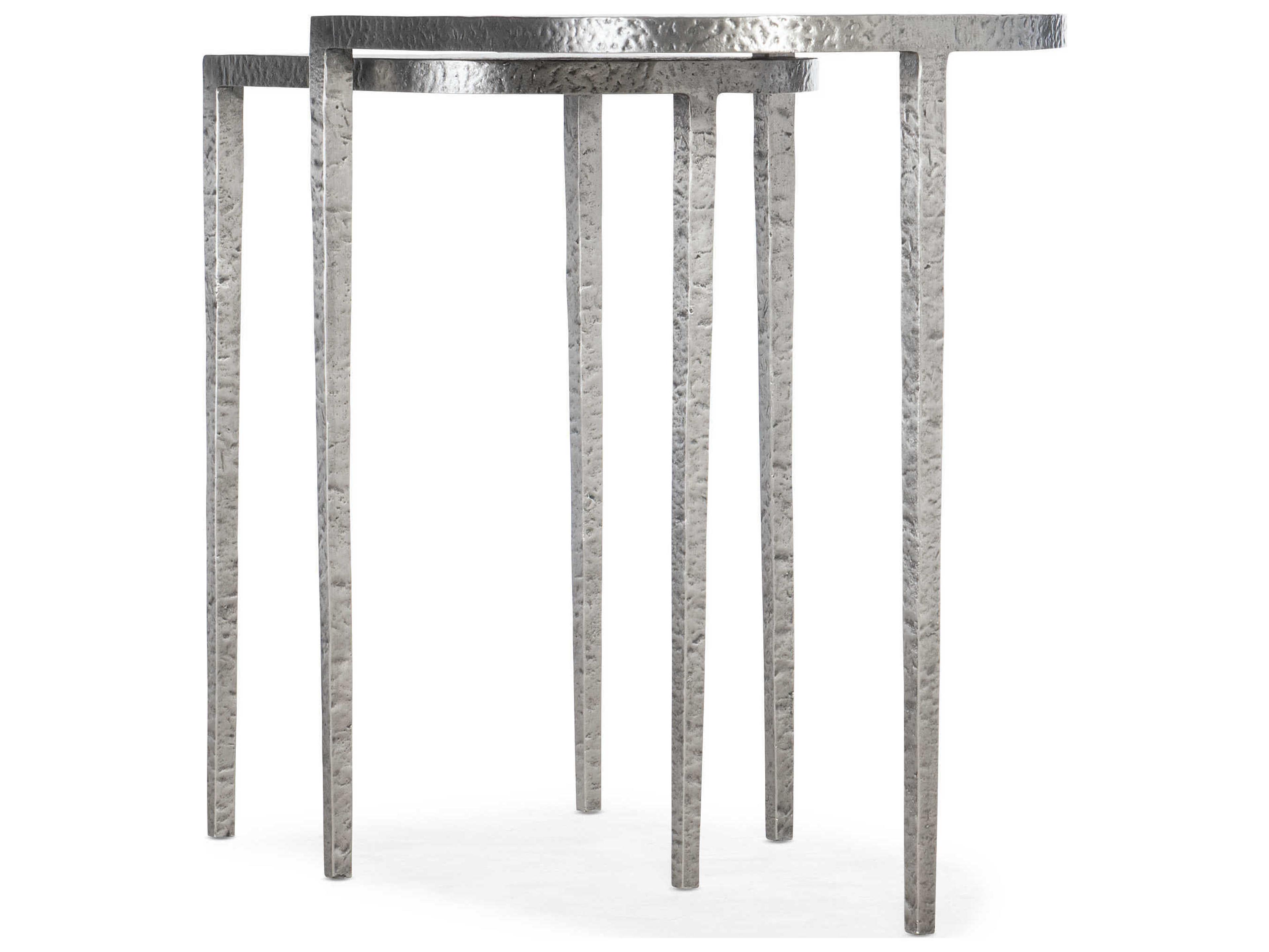 Hooker Furniture Chapman Demilune Metal Silver End Table