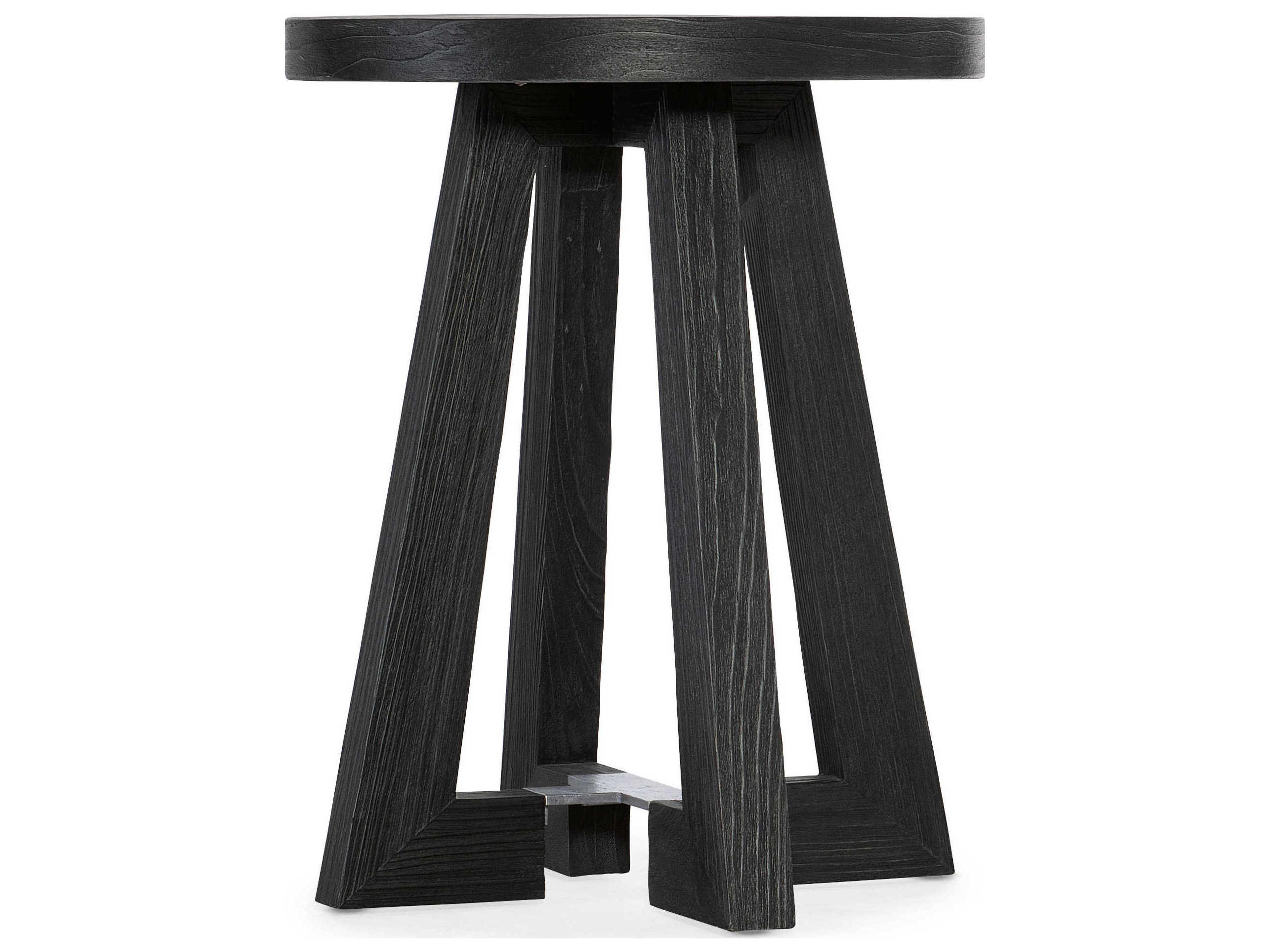 Chapman Shou Sugi Ban Round Wood Black End Table