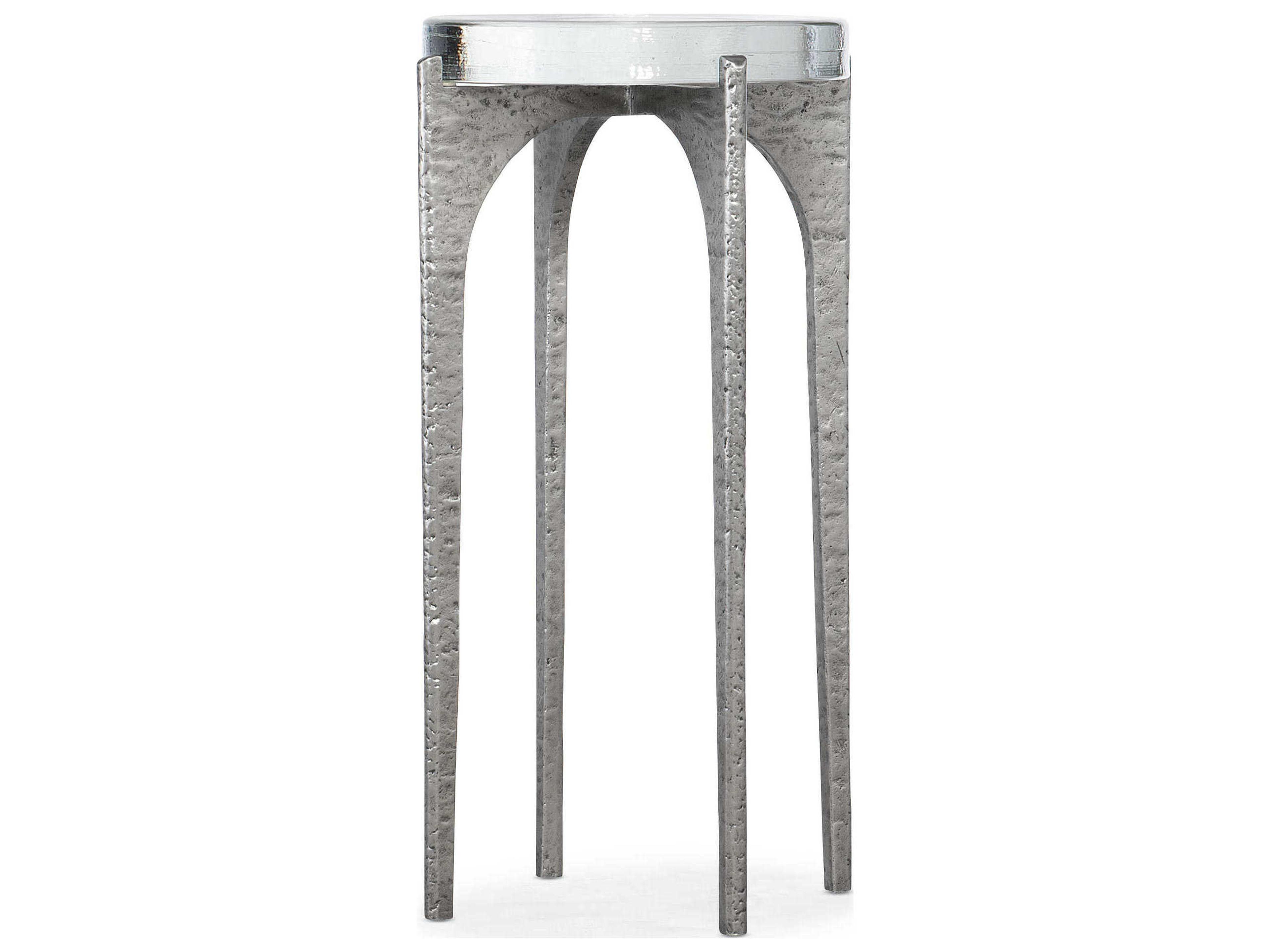 Chapman Martini Round Glass Silver End Table
