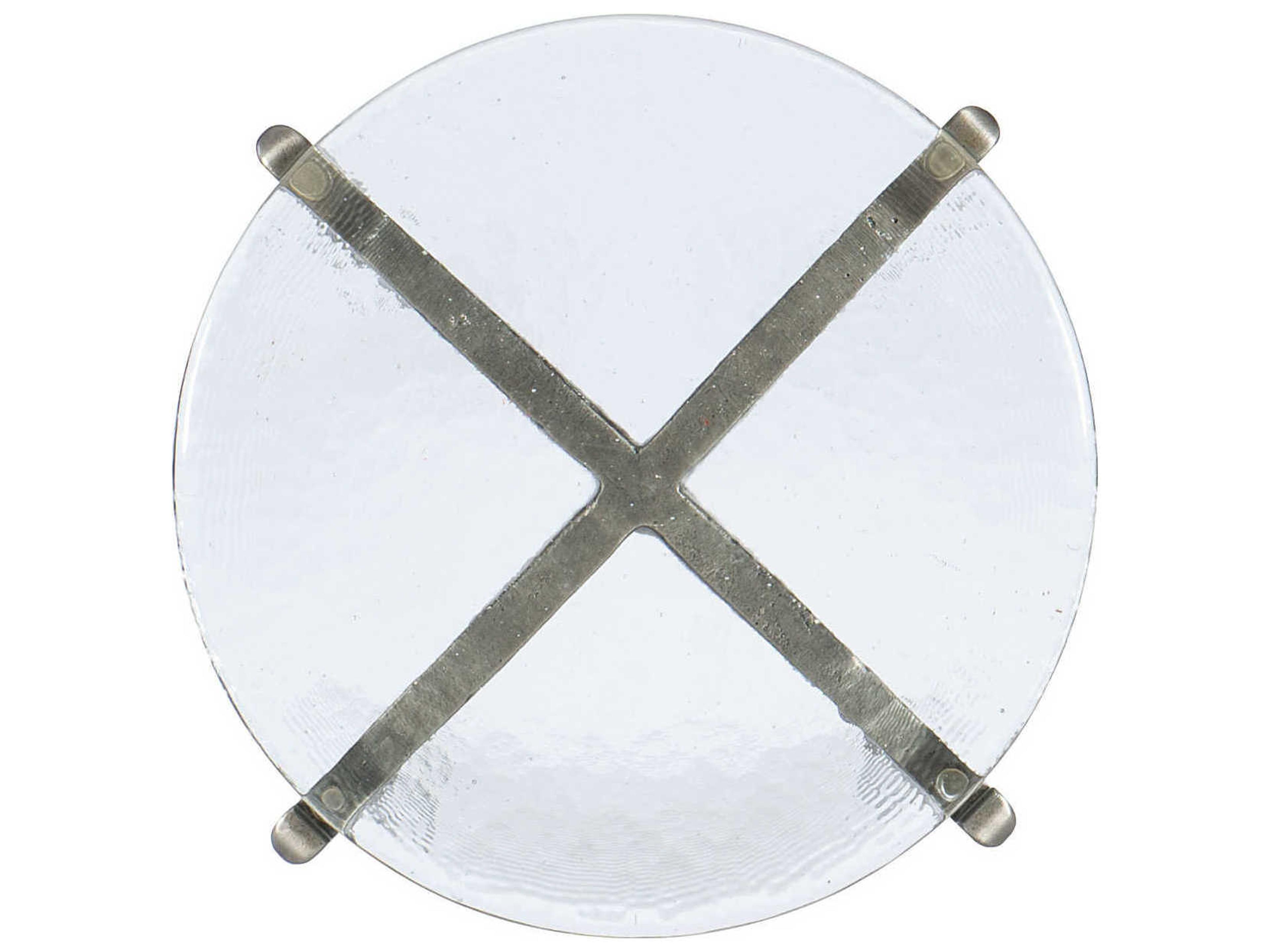 Hooker Furniture Chapman Martini Round Glass Silver End Table