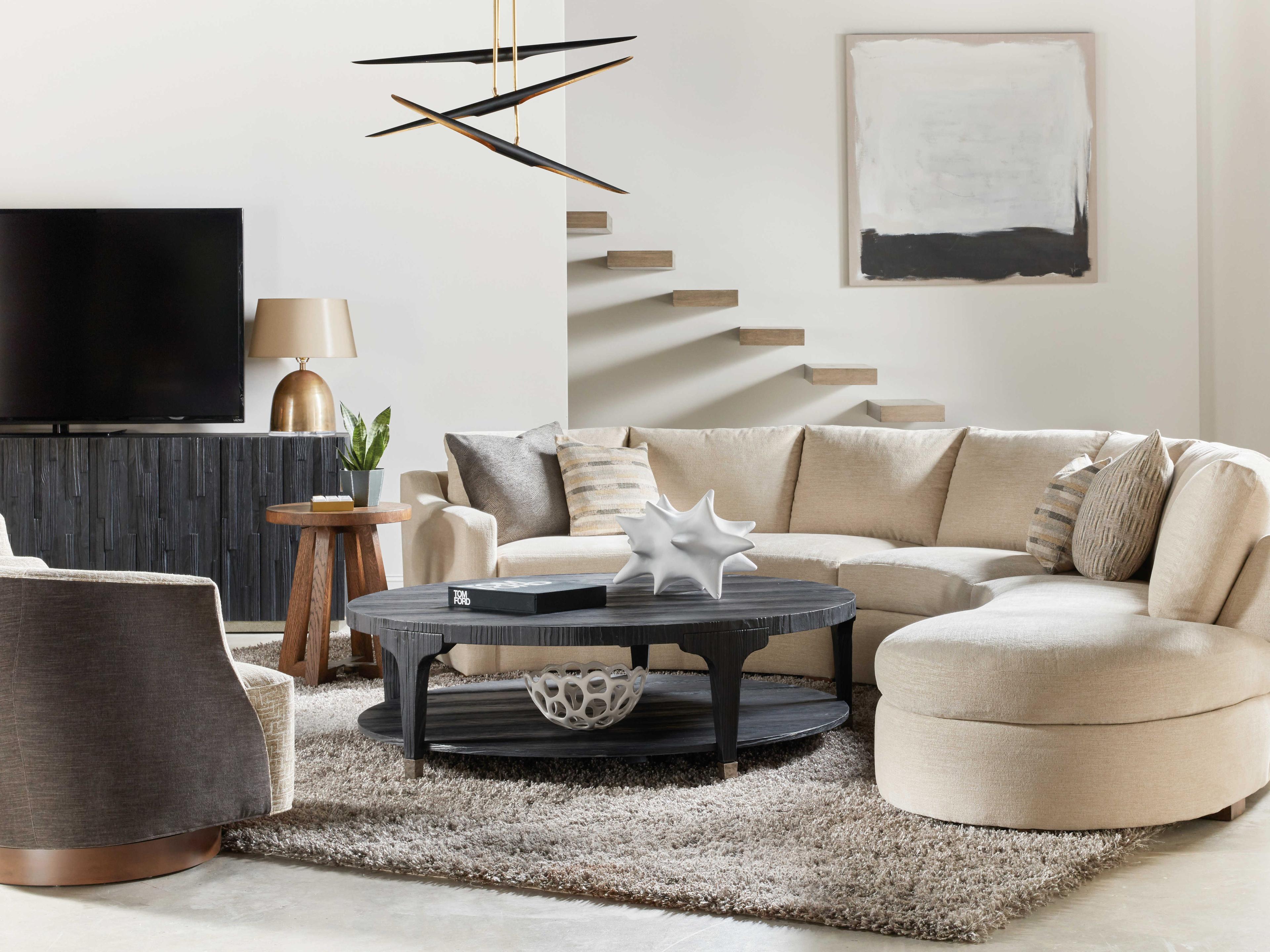 Luxecor Heritage Shou Sugi Ban Round Wood Black Cocktail Table