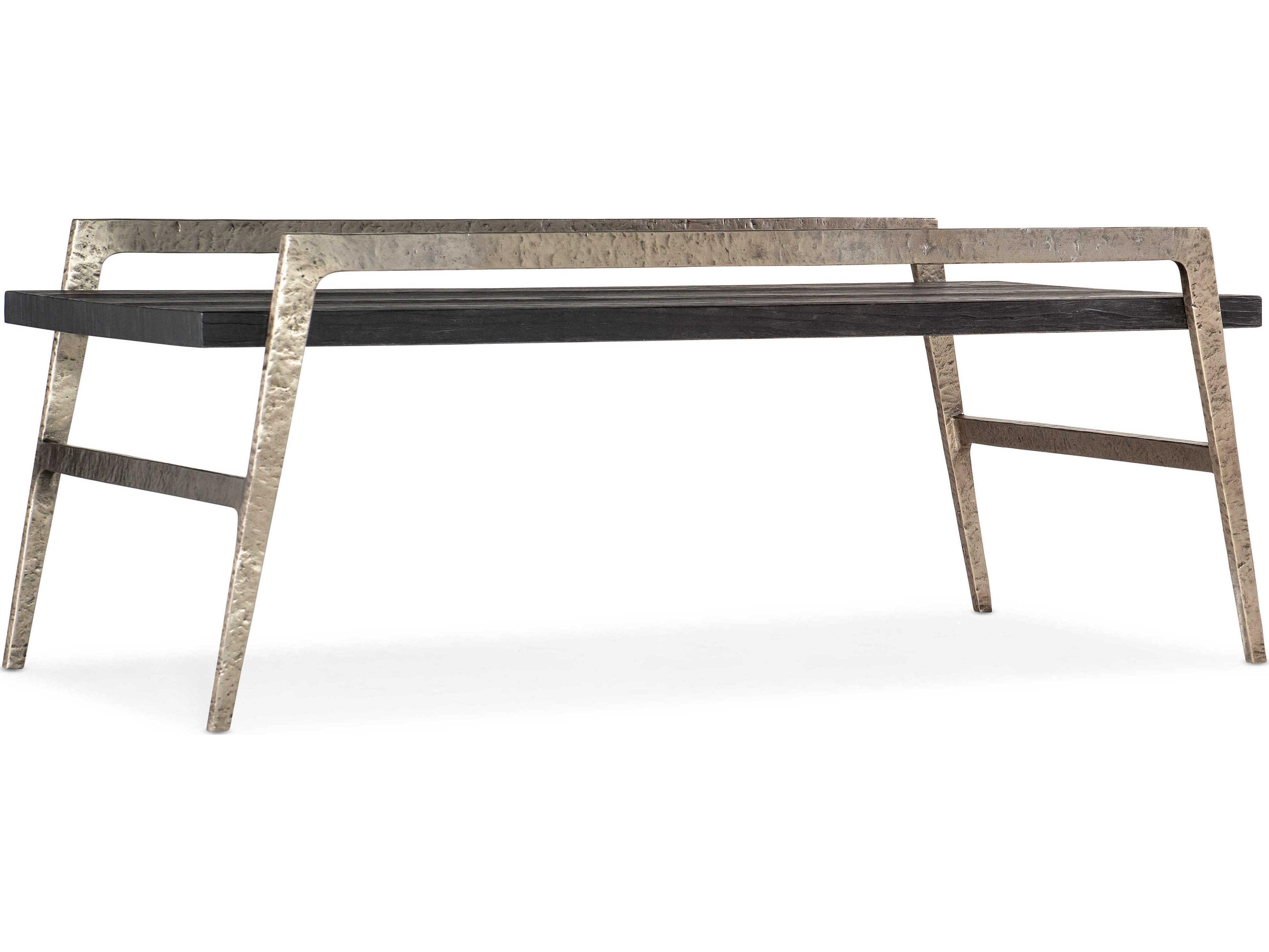 Chapman Shou Sugi Ban Rectangular Wood Charred Black Pewter Cocktail Table